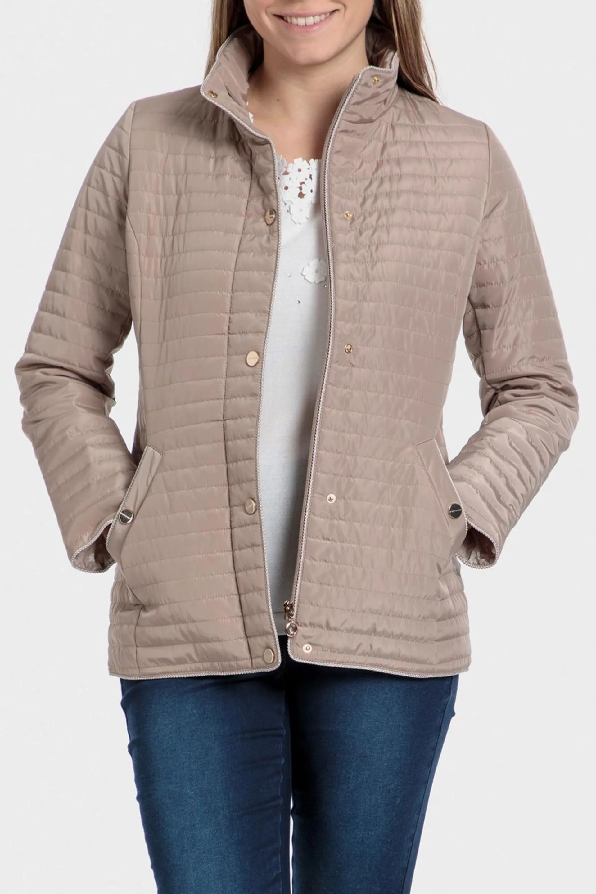 Parka beige matelassée