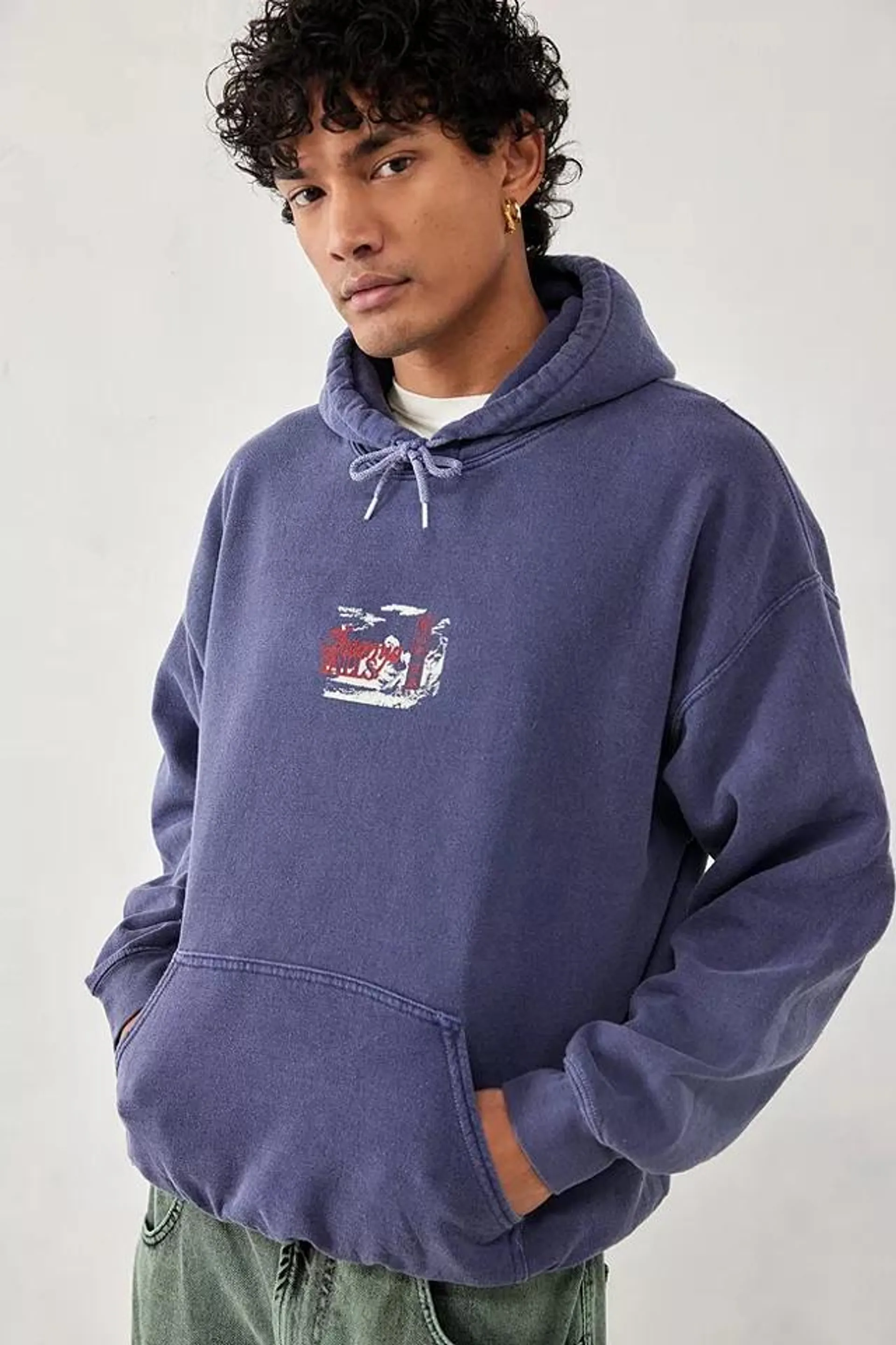 UO - Sweat à capuche Japanese Mountain bleu