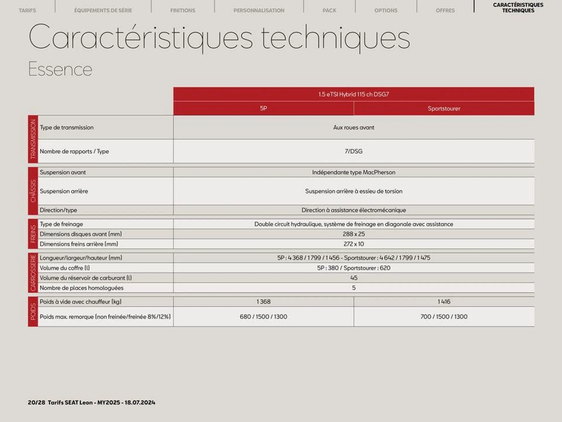 SEAT Leon 5 portes du 24 juillet au 24 juillet 2025 - Catalogue page 20