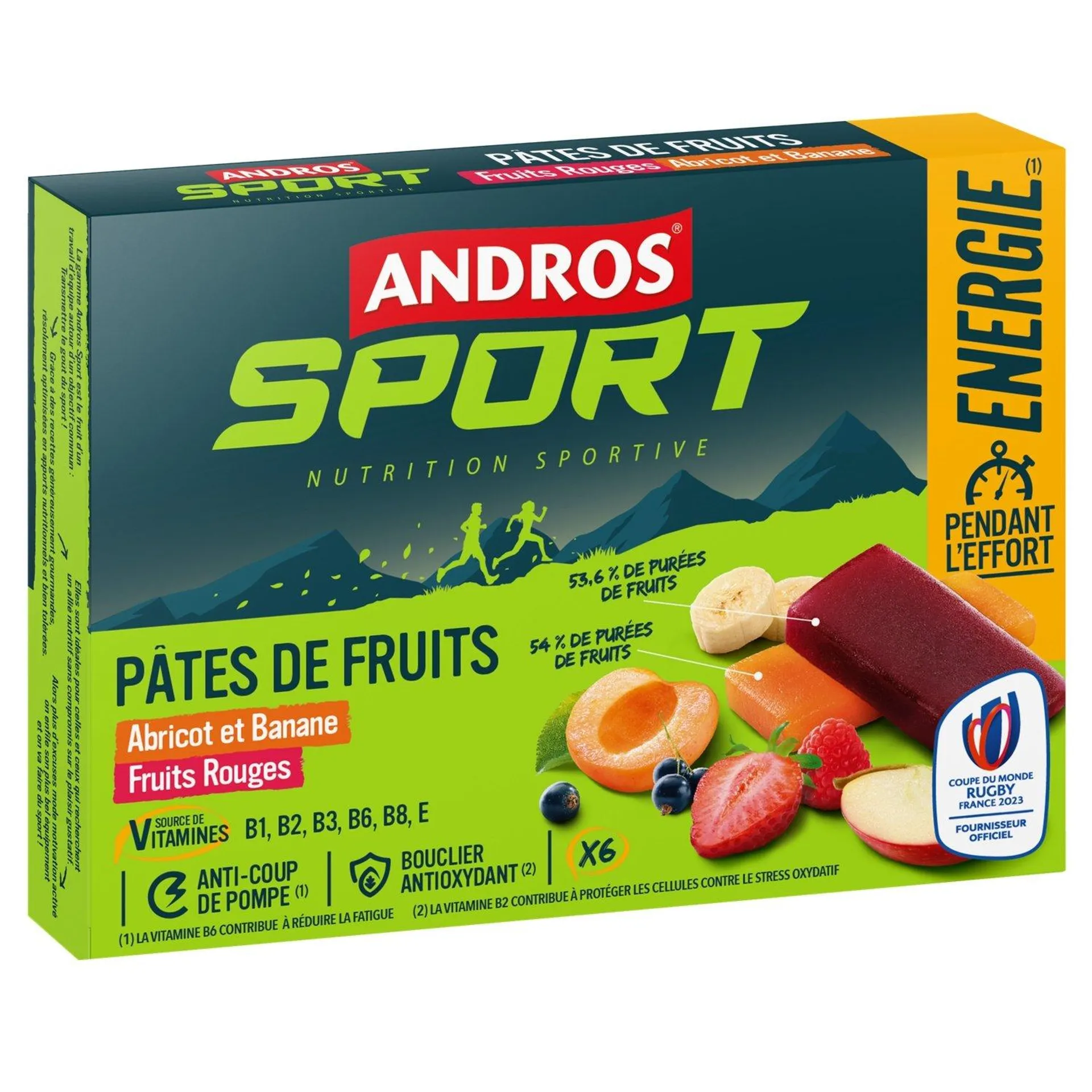 Pâtes de fruits Sport abricot banane fruits rouges ANDROS