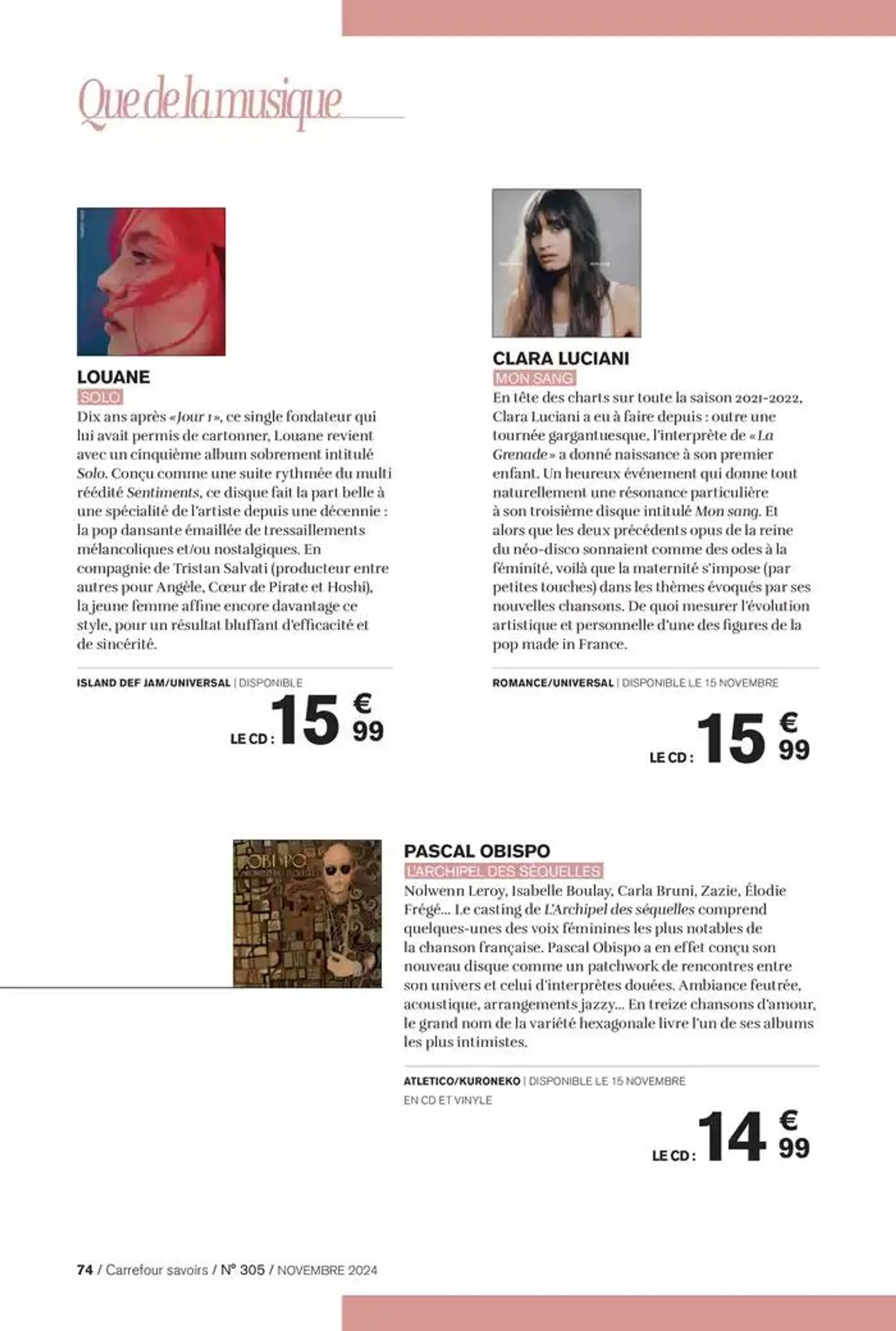 À CHACUN SA CULTURE du 1 novembre au 30 novembre 2024 - Catalogue page 74