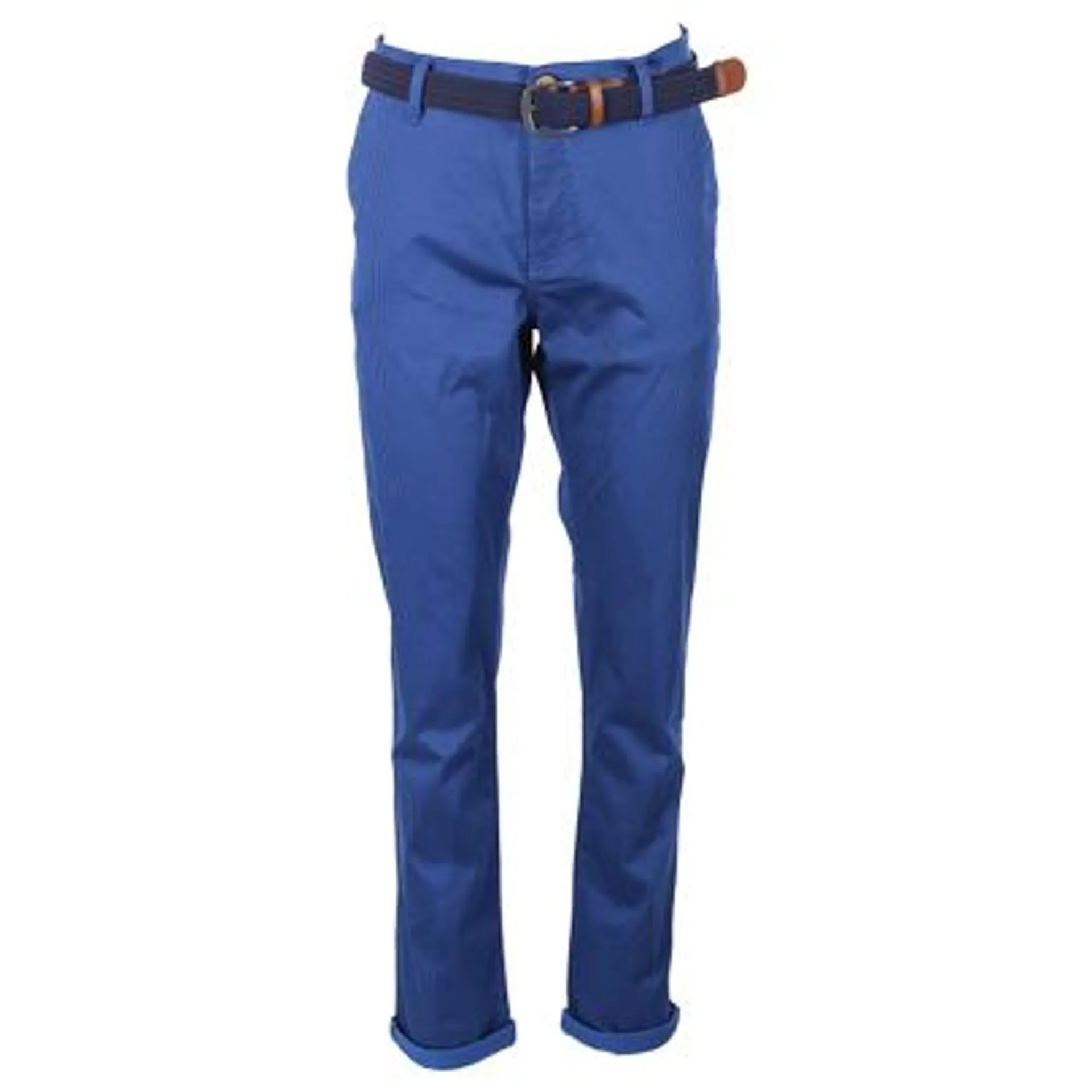 Pantalon chino bleu avec ceinture