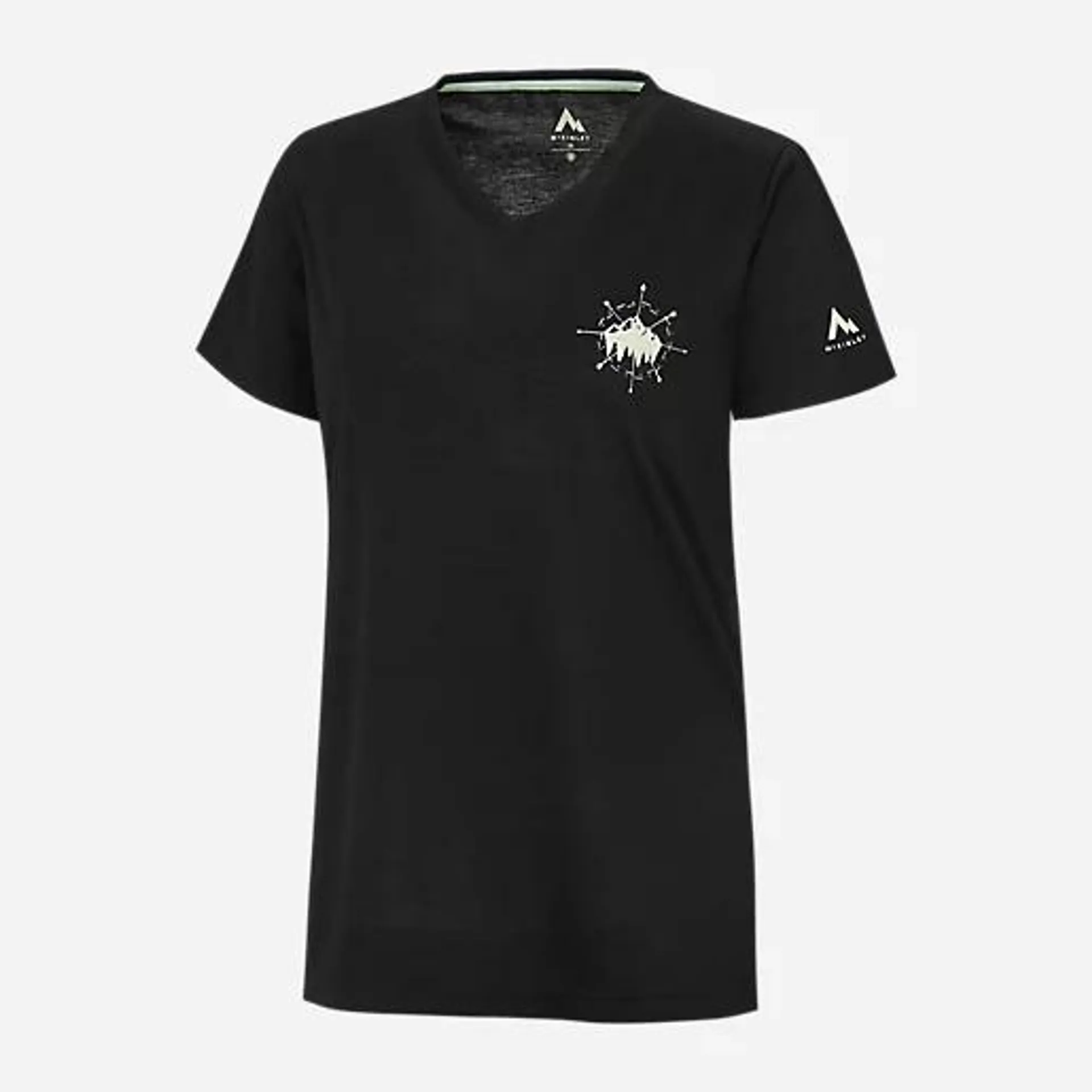 Tee-shirt de randonnée à manches courtes femme Kalna NOIR