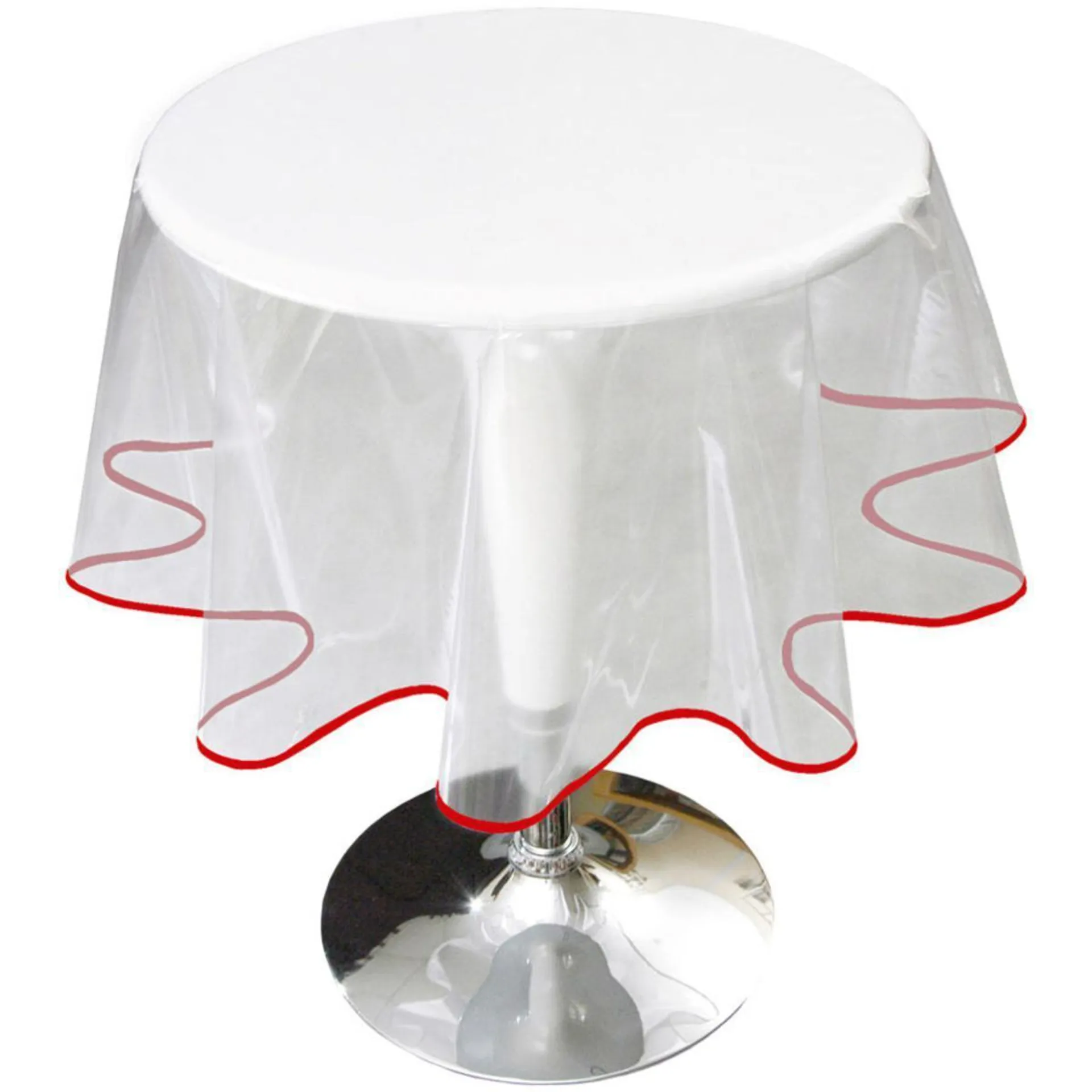 Nappe ronde - PVC - Diamètre 180 cm - Rouge