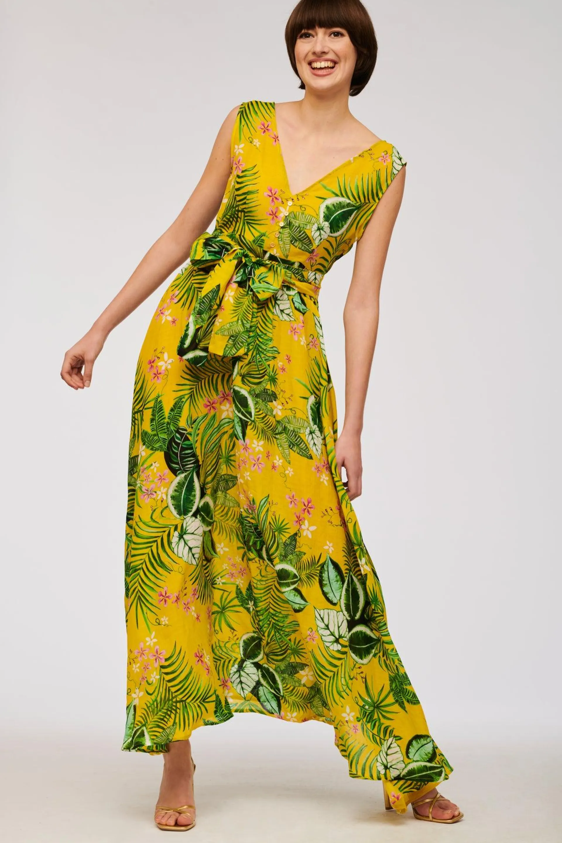 Robe longue imprimée jungle