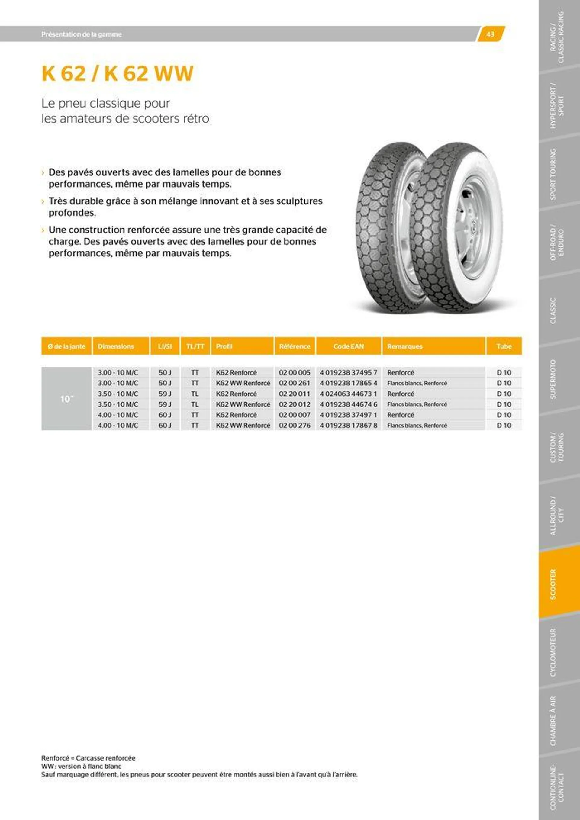 CONTINENTAL : Barème de facturation 2023 du 21 mai au 31 décembre 2024 - Catalogue page 43