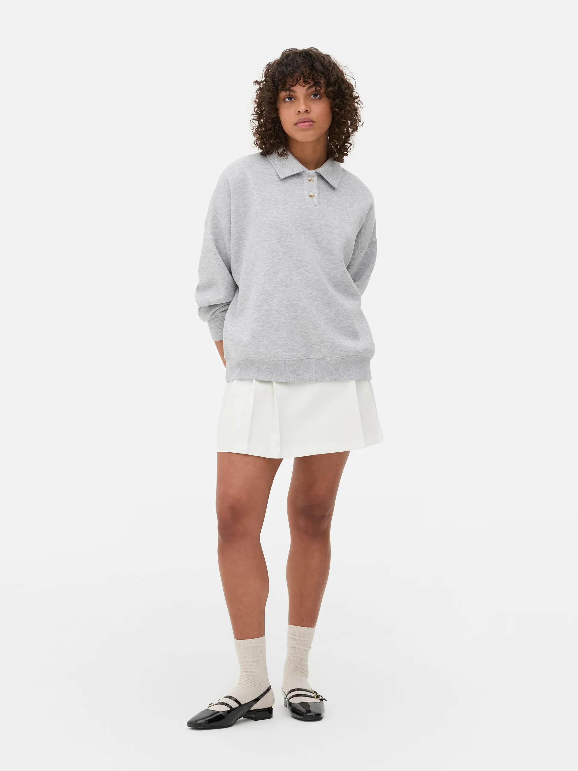 Polo Collar Sweatshirt