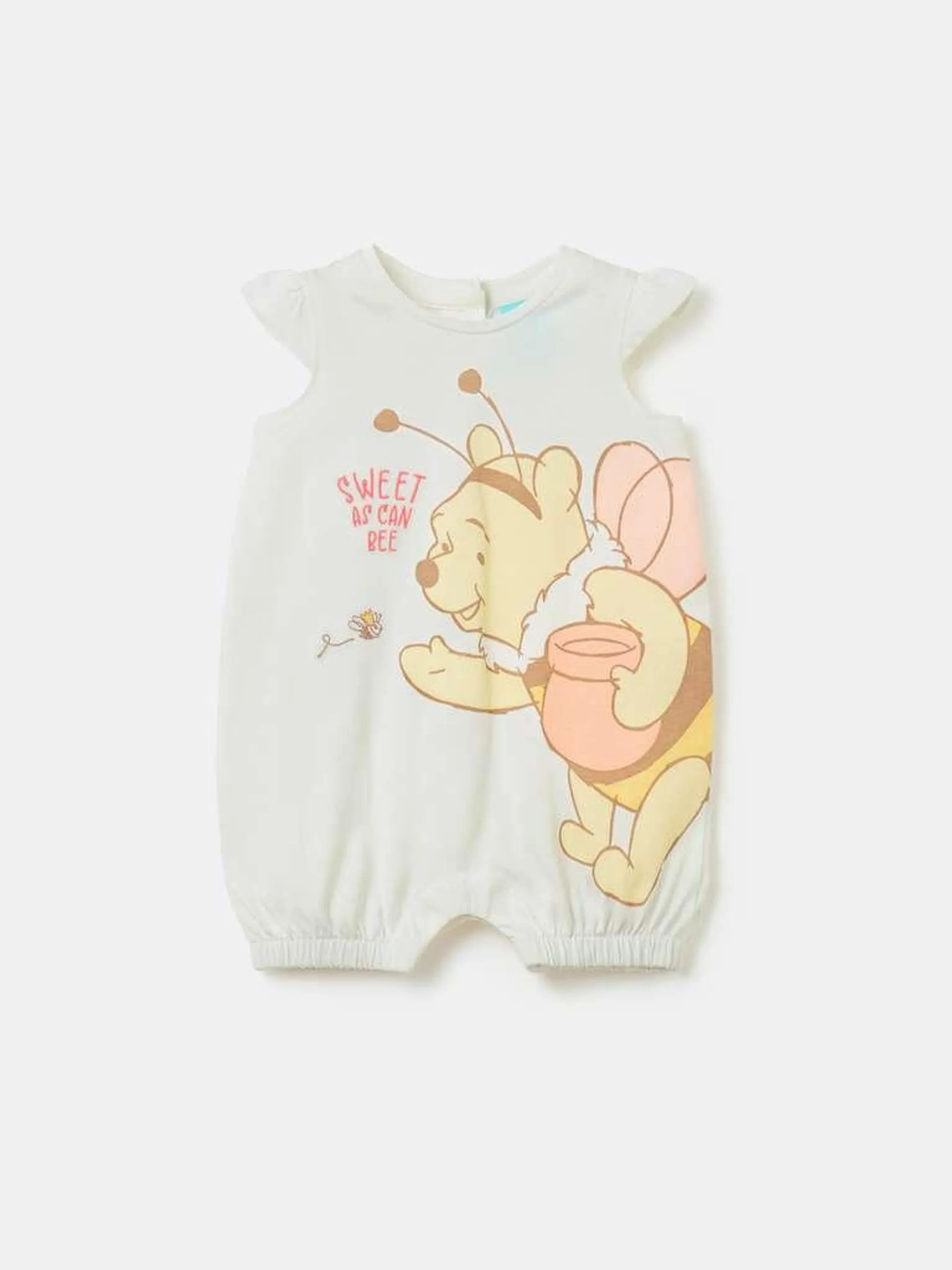 Winnie The Pooh romper suit in organic cotton Blanc