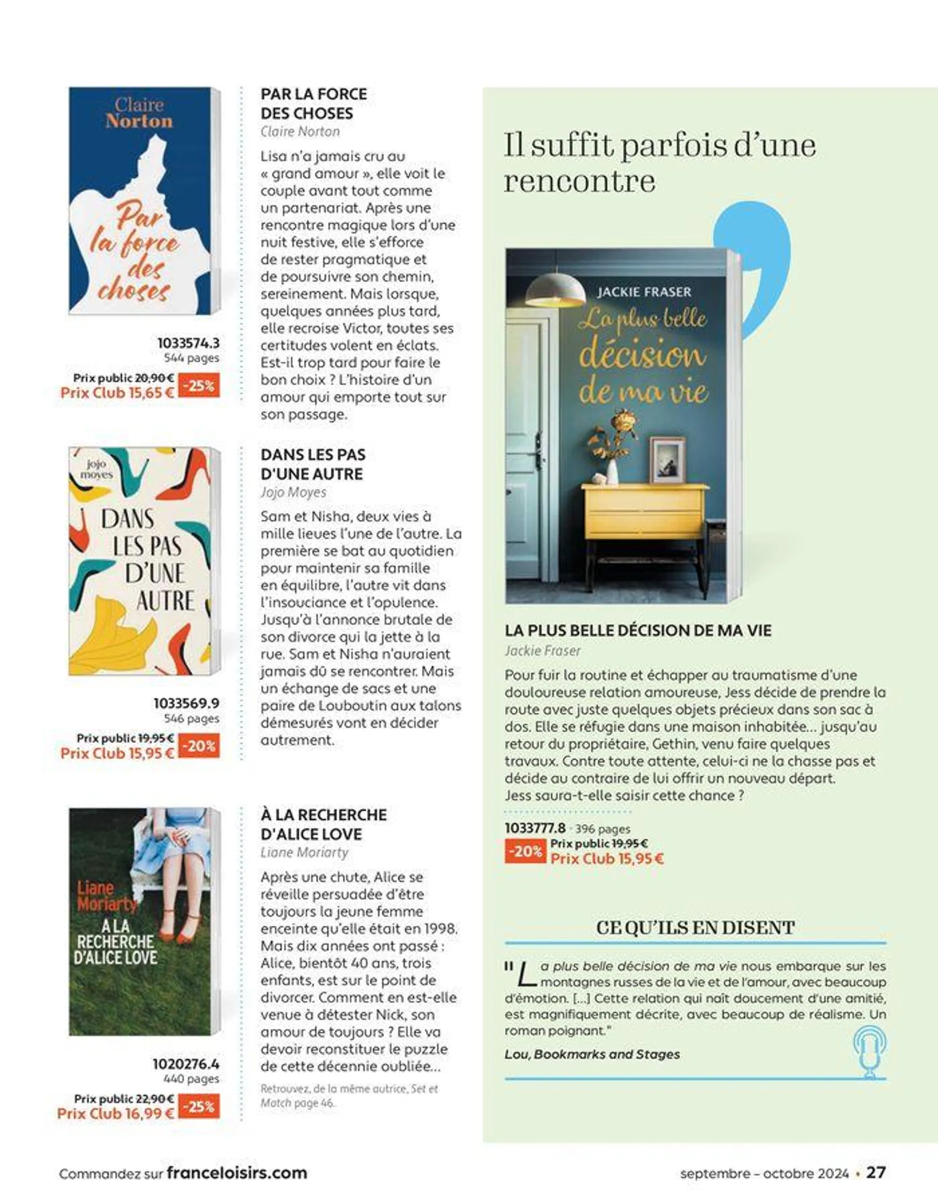 Septembre - Octobre 2024 du 2 septembre au 31 octobre 2024 - Catalogue page 27