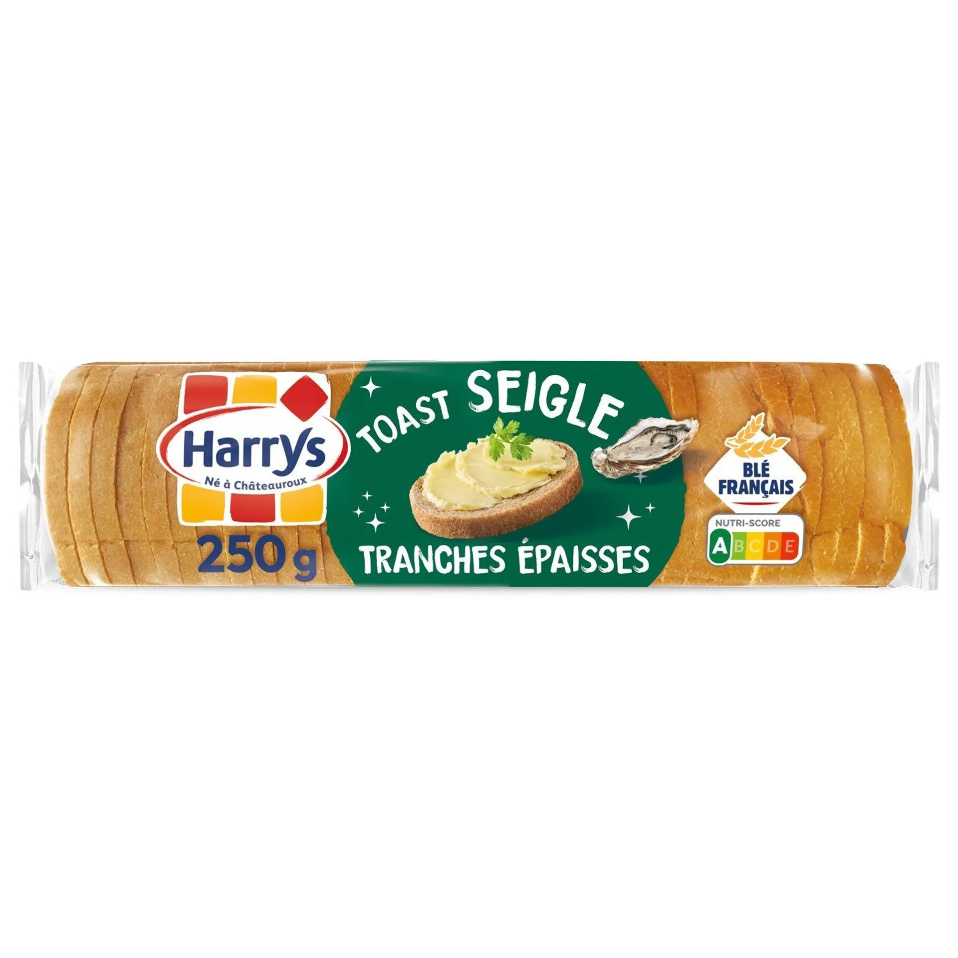 Pain de mie Toast Seigle spécial huîtres tranches épaisses HARRYS