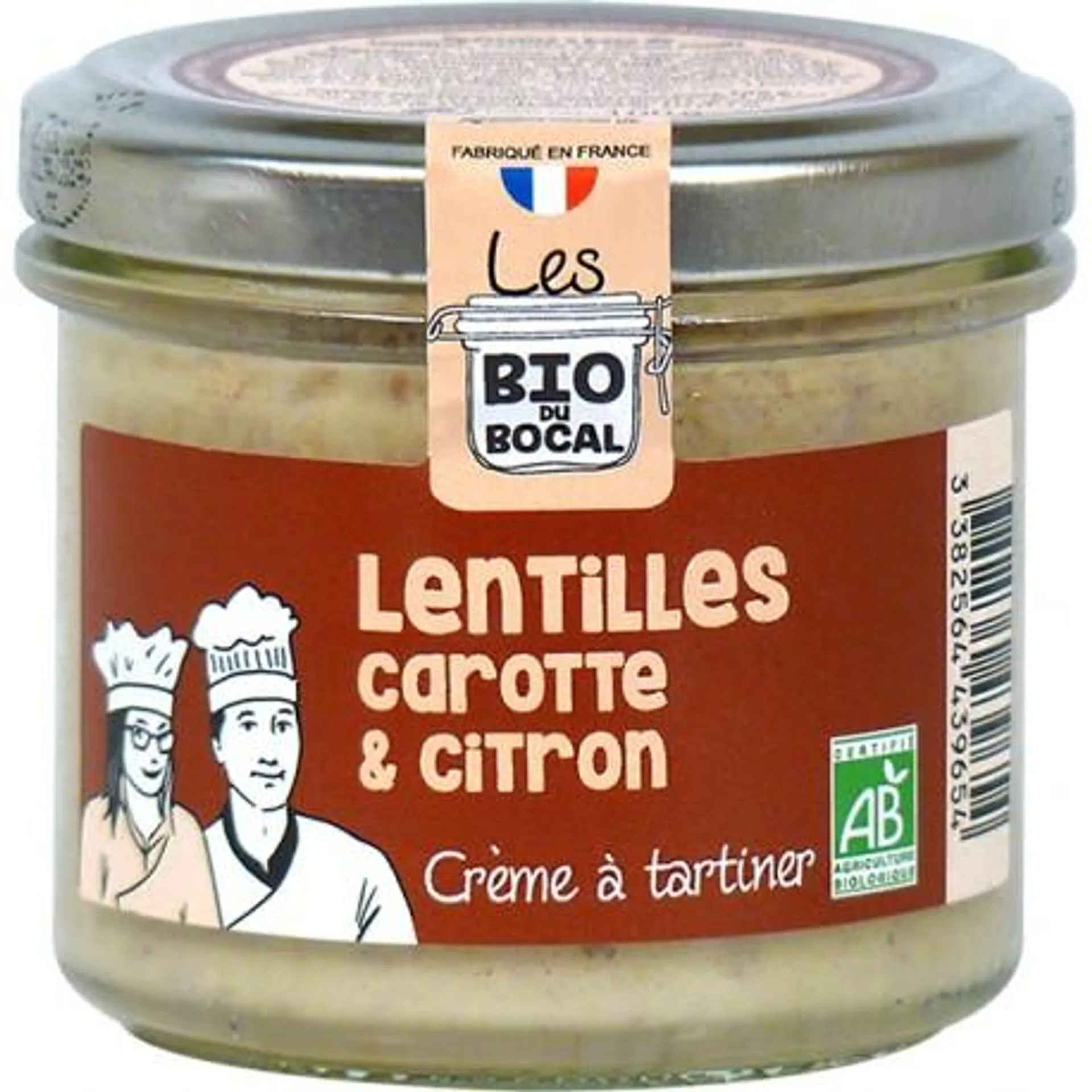 Crème à tartiner Bio lentilles, carotte et citron 100g
