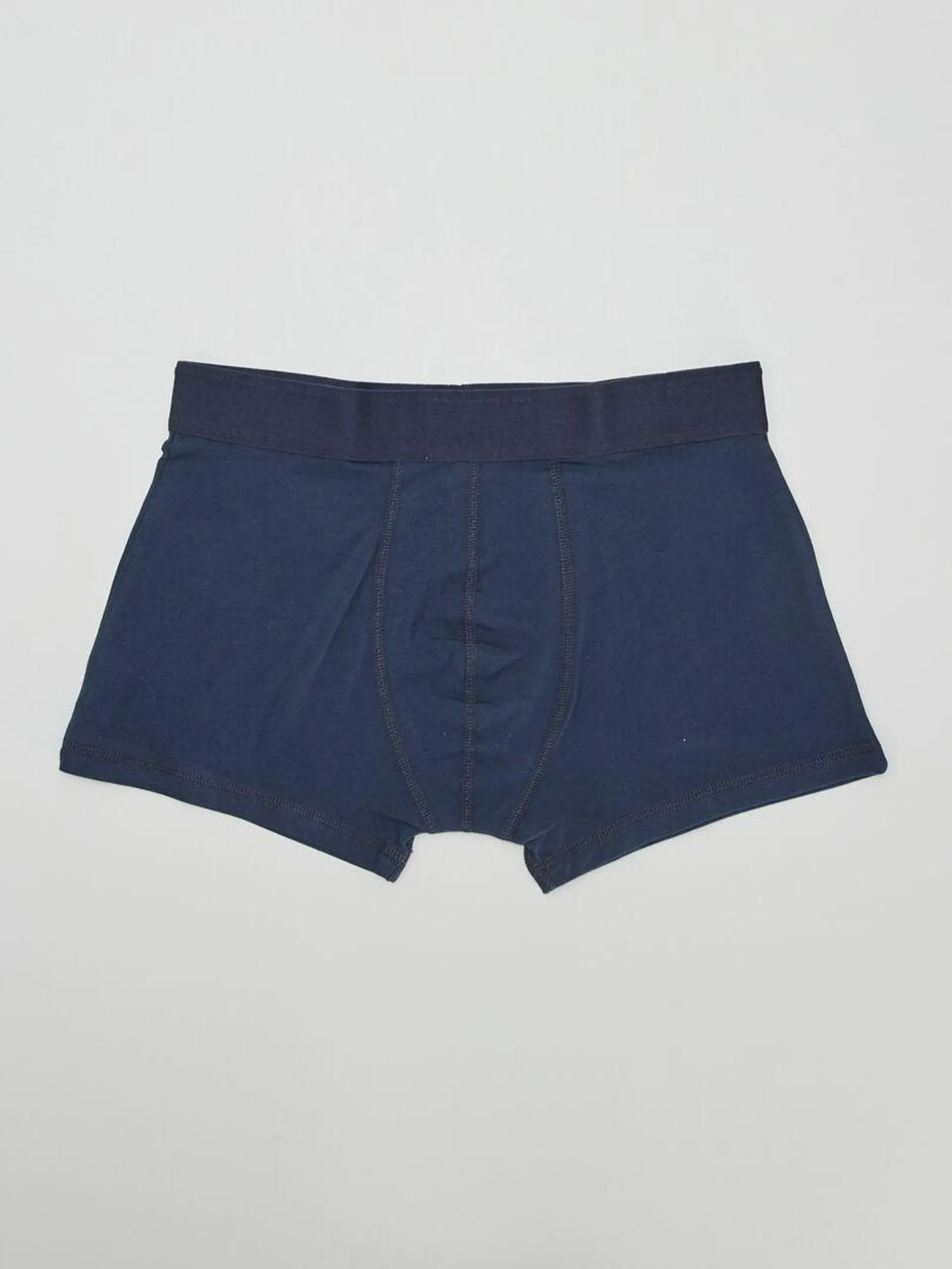 Lot de 3 boxers unis - Bleu/Camel