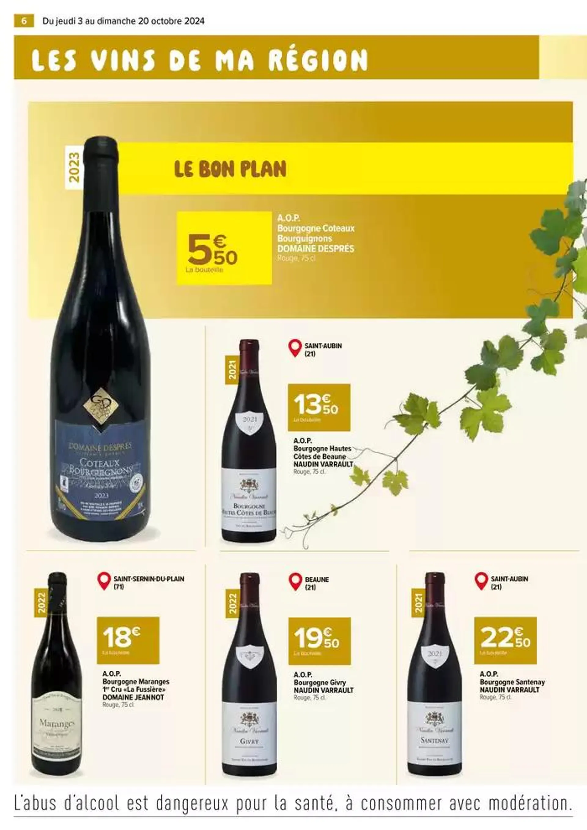 FOIRE AUX VINS BOURGOGNE / FRANCHE COMTÉ du 3 octobre au 20 octobre 2024 - Catalogue page 6