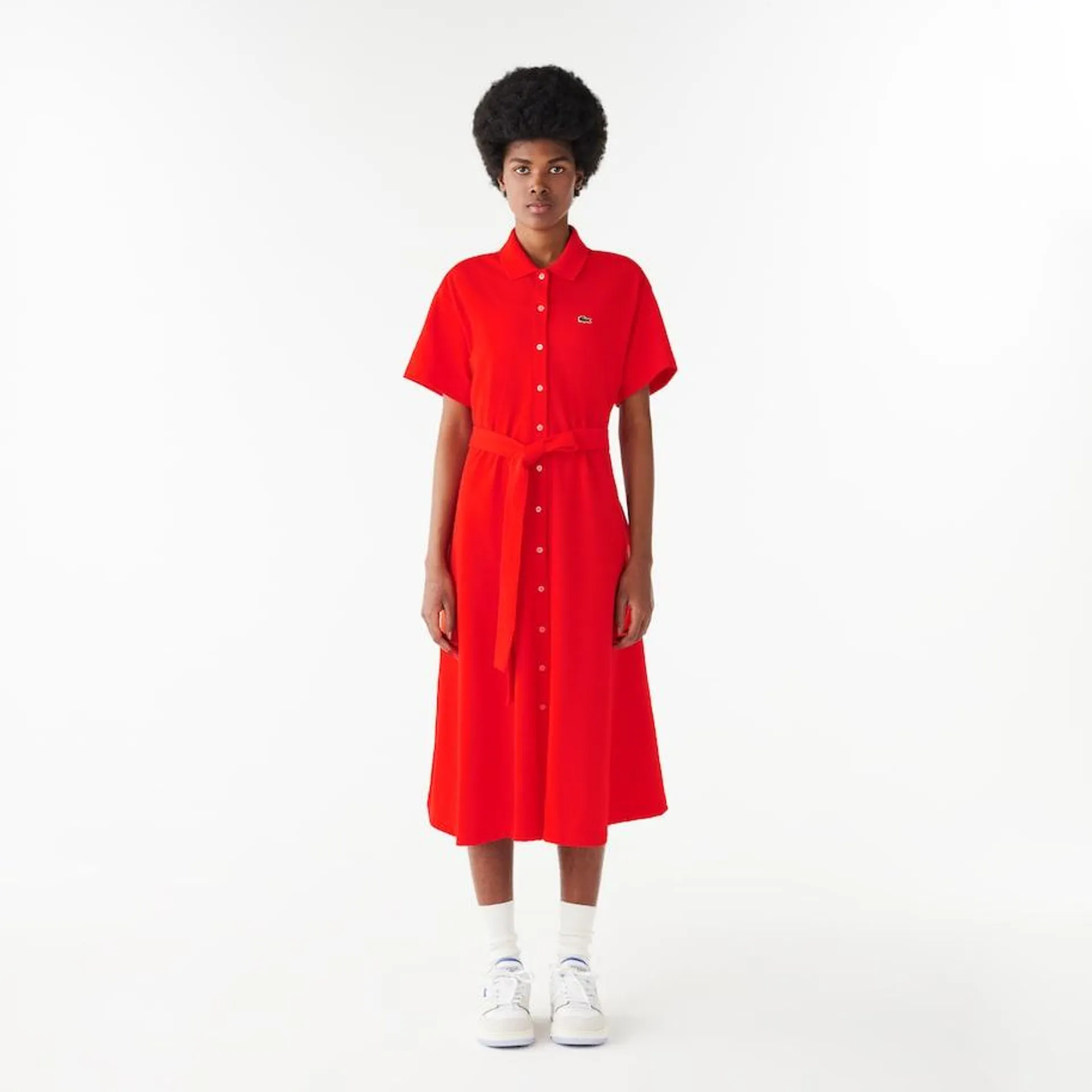 Robe polo en Petit Piqué avec ceinture