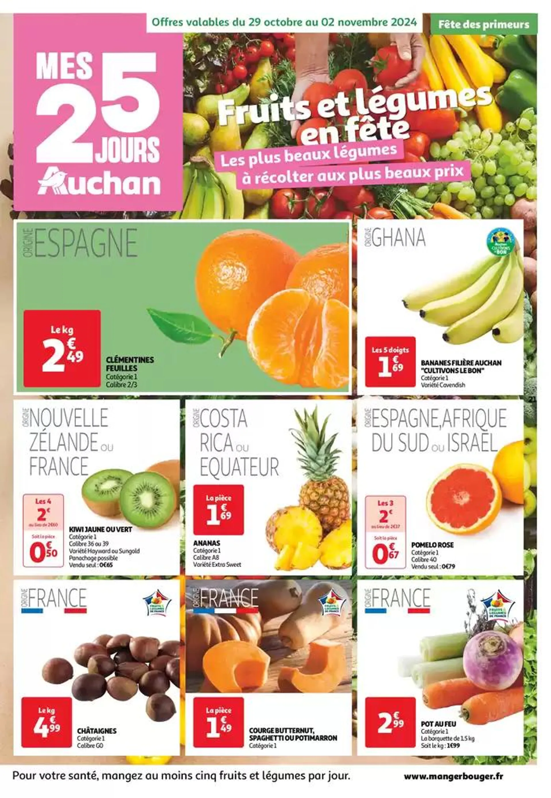 Top depart : 25 jours Auchan  du 29 octobre au 4 novembre 2024 - Catalogue page 21