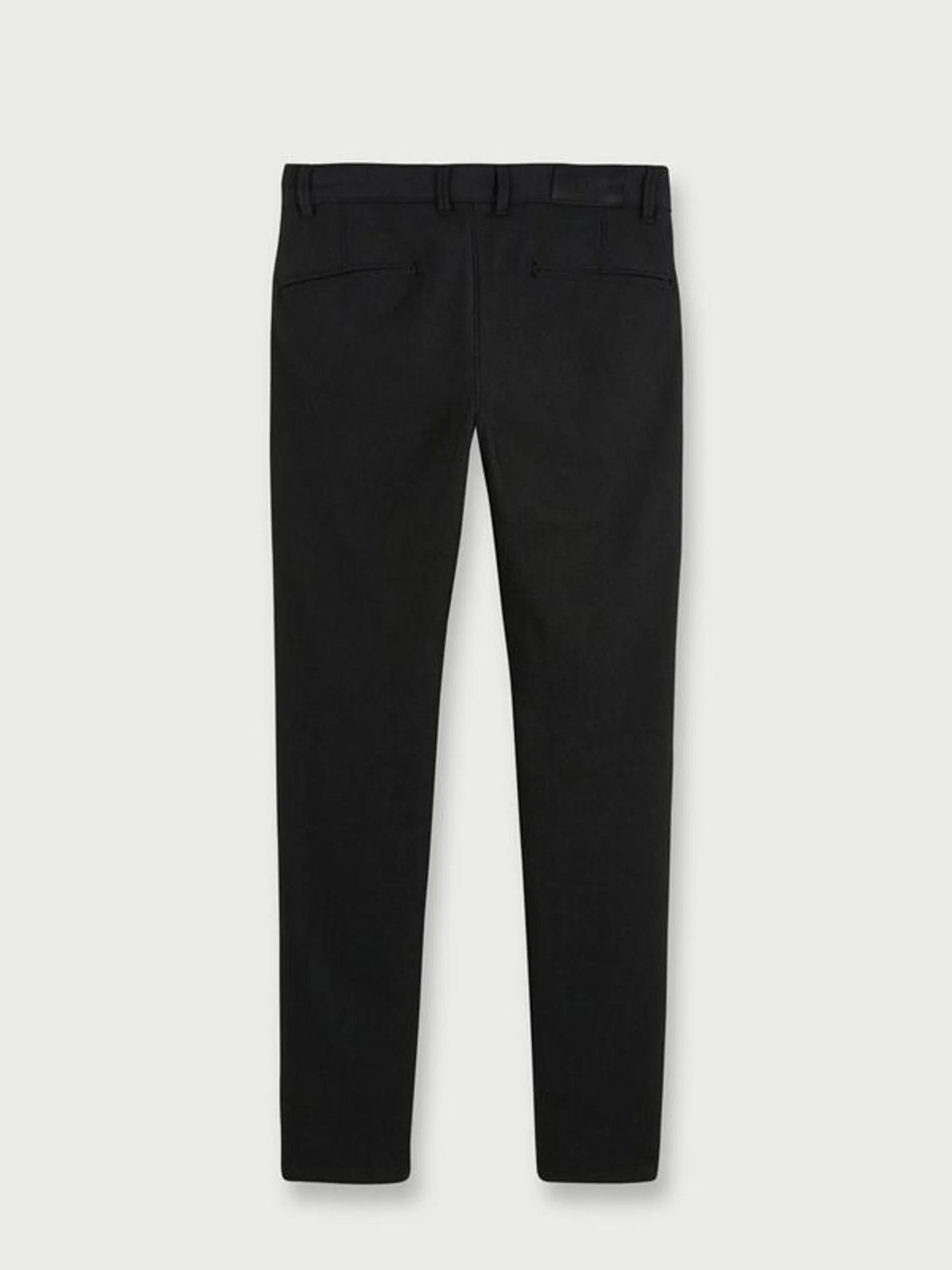 Pantalon Chino Coupe Slim Tissu Micro Texturé Uni - Noir