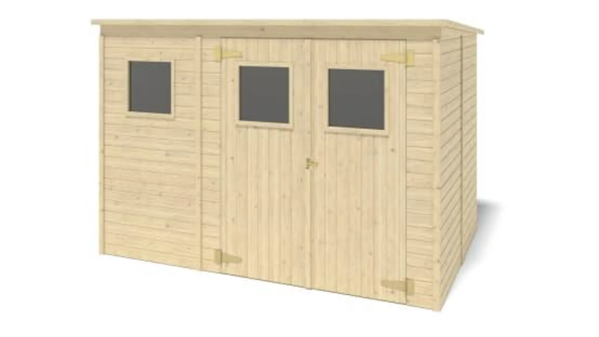 Abri de jardin en bois 4,86 m2 - 2,70x1,80 m - Couleur: naturel - DOM421