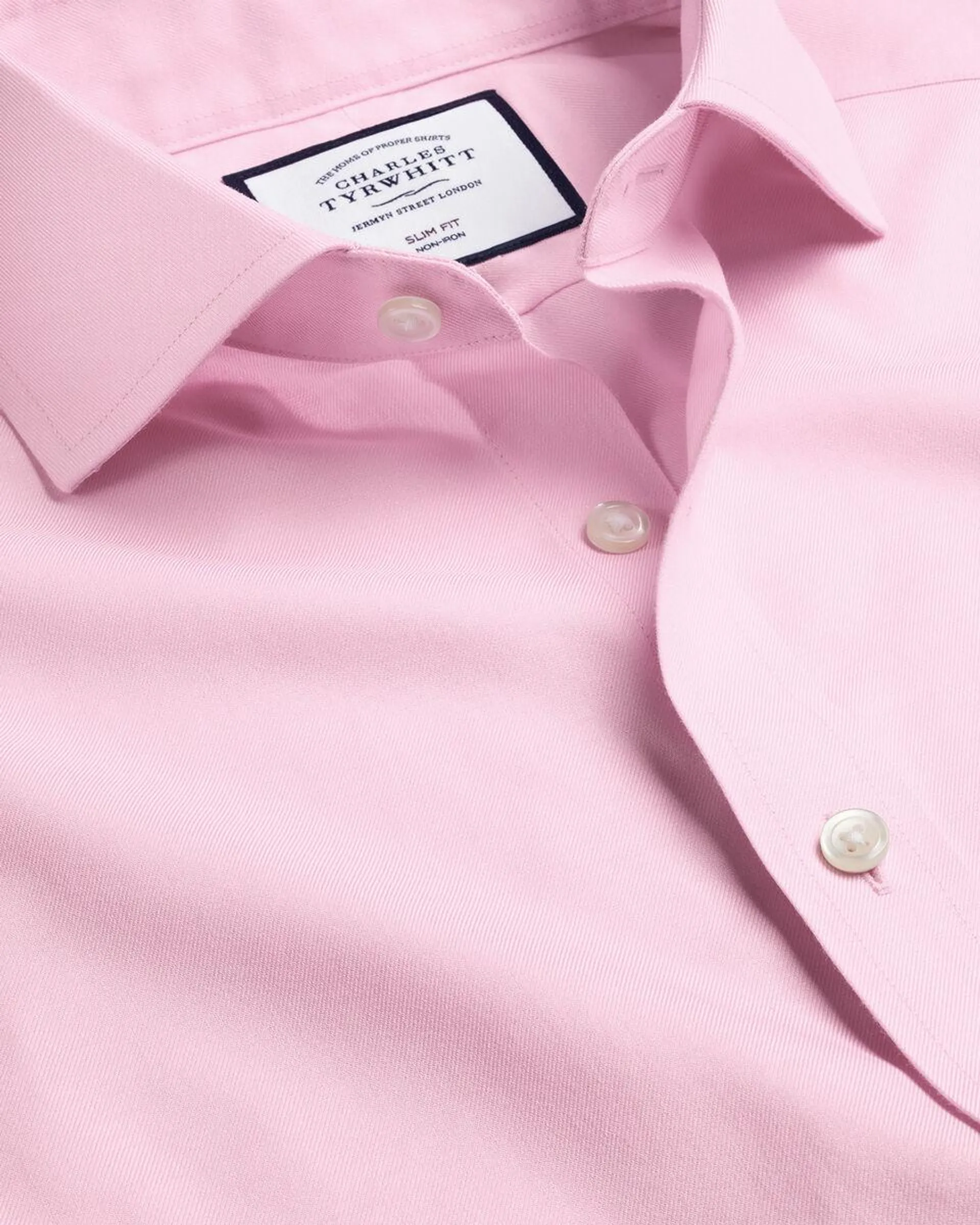 details about product: Cutaway Collar Non-Iron Twill Shirt - Pink