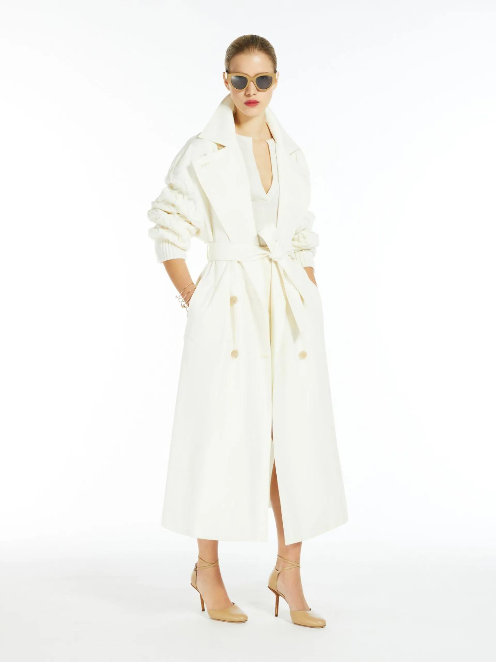 Trench-coat en gabardine imperméable