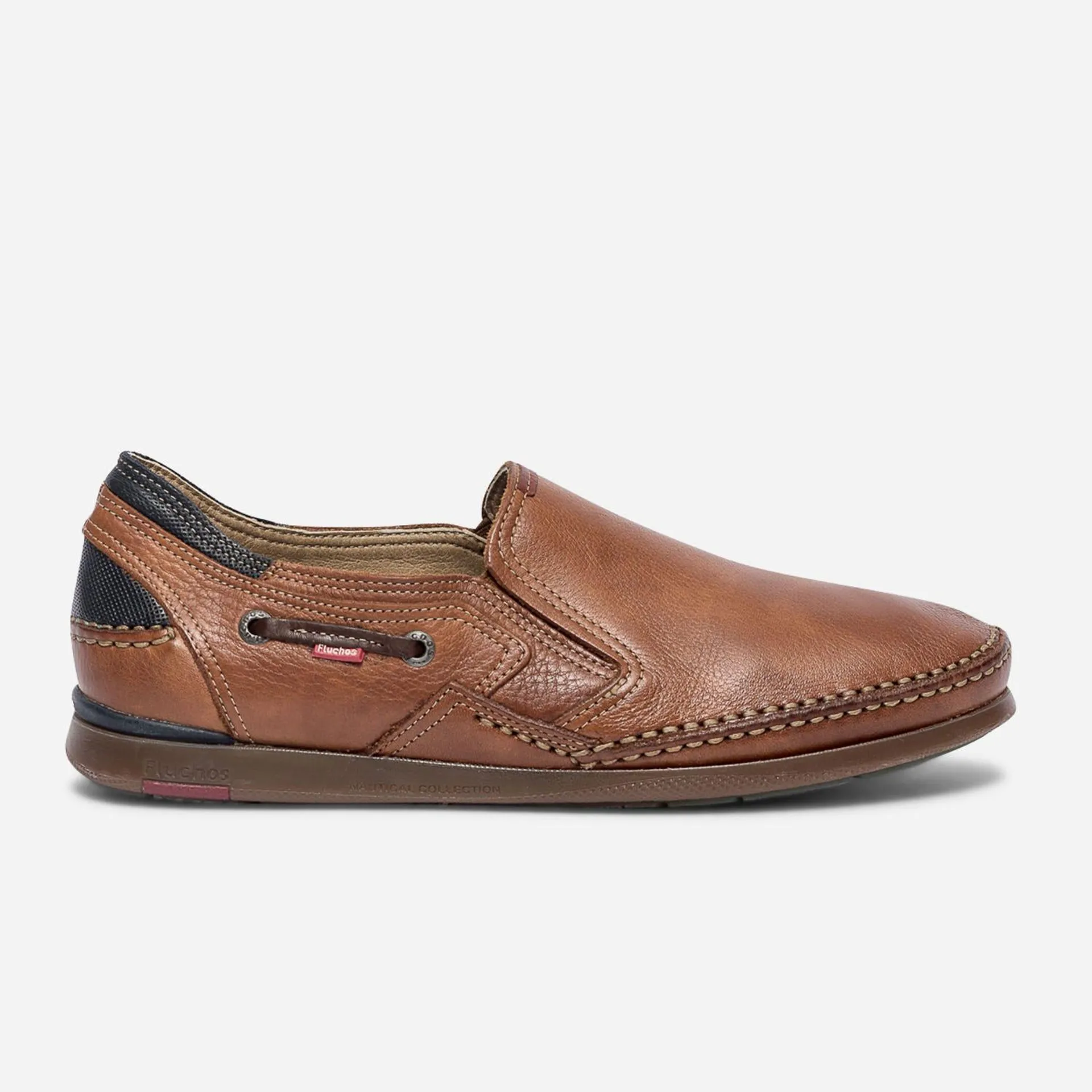 Slip-on FLUCHOS cognac en cuir