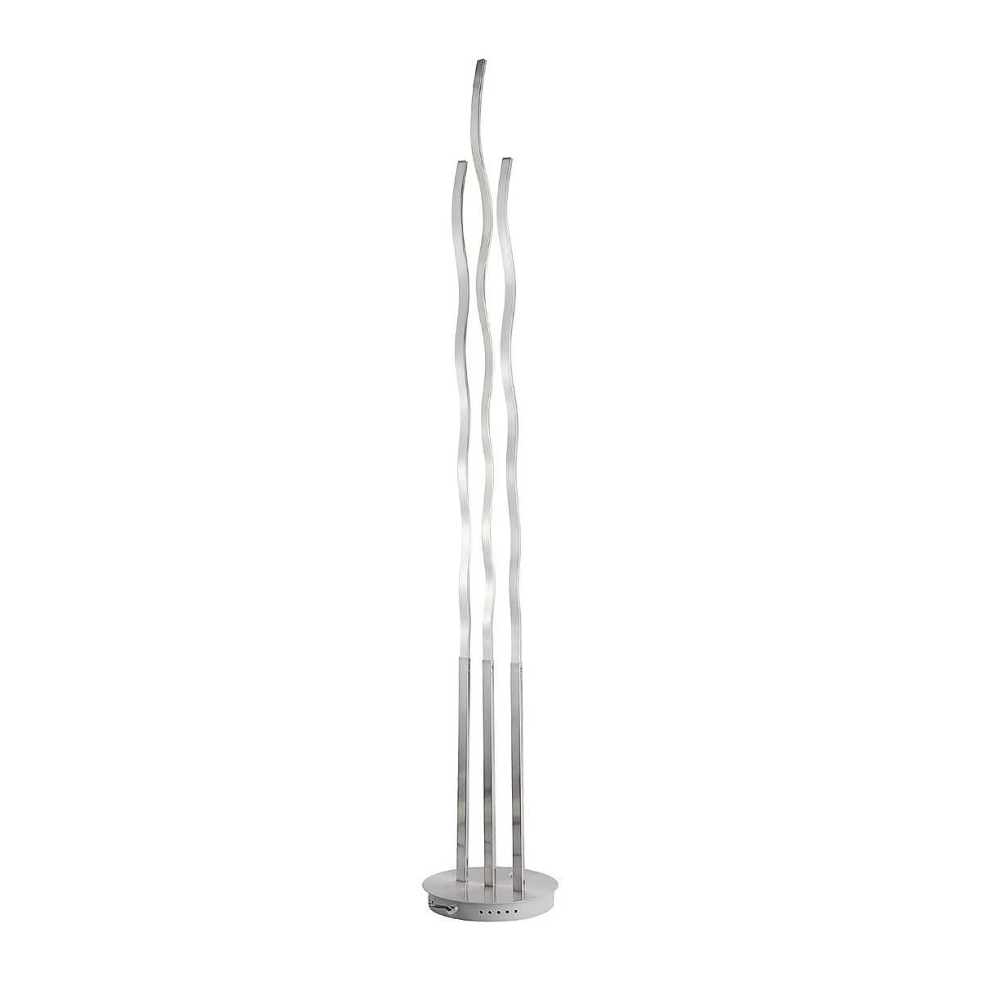 Lampadaire design LED WAVE argenté en métal