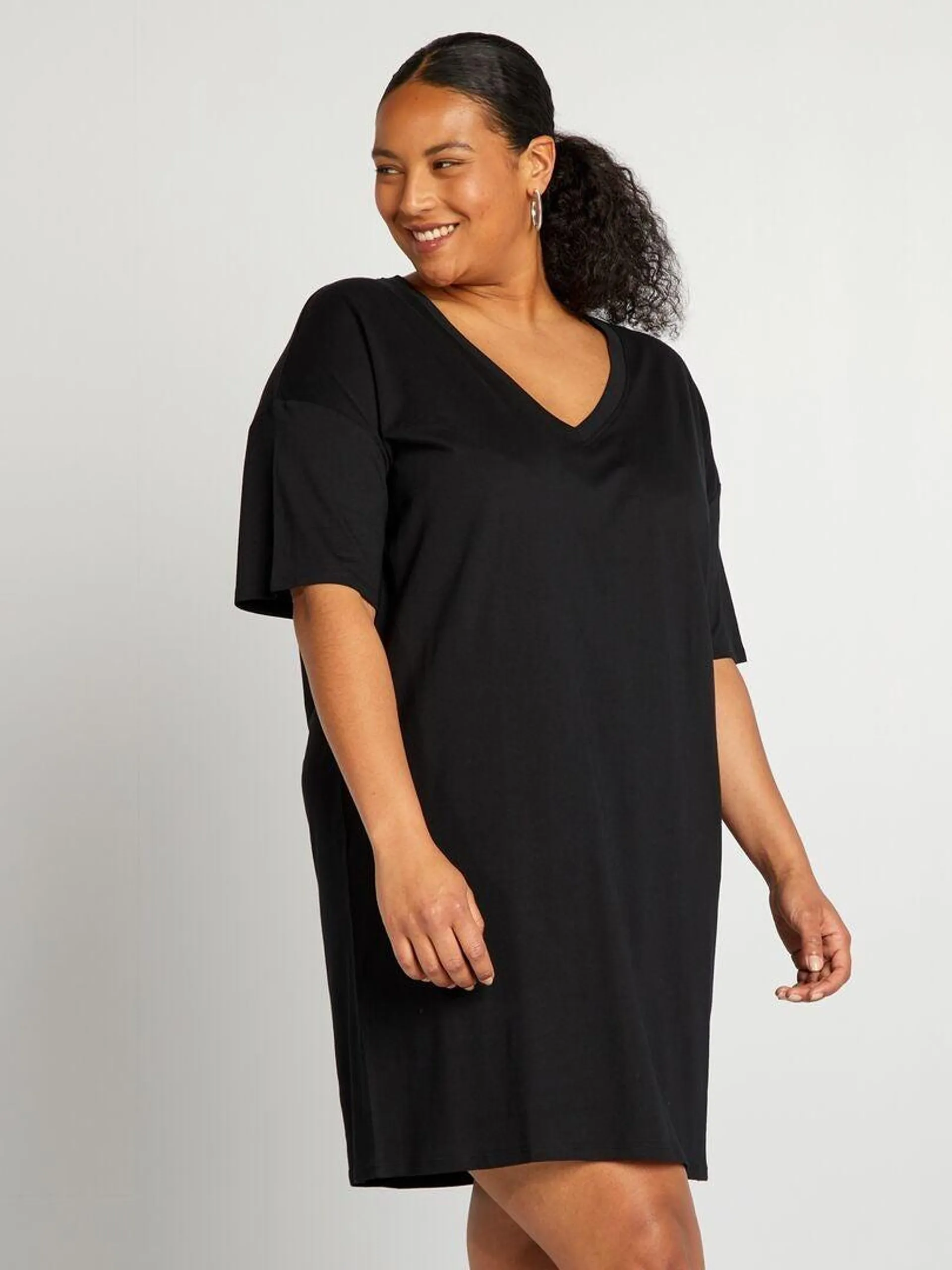 Robe tee-shirt large - noir