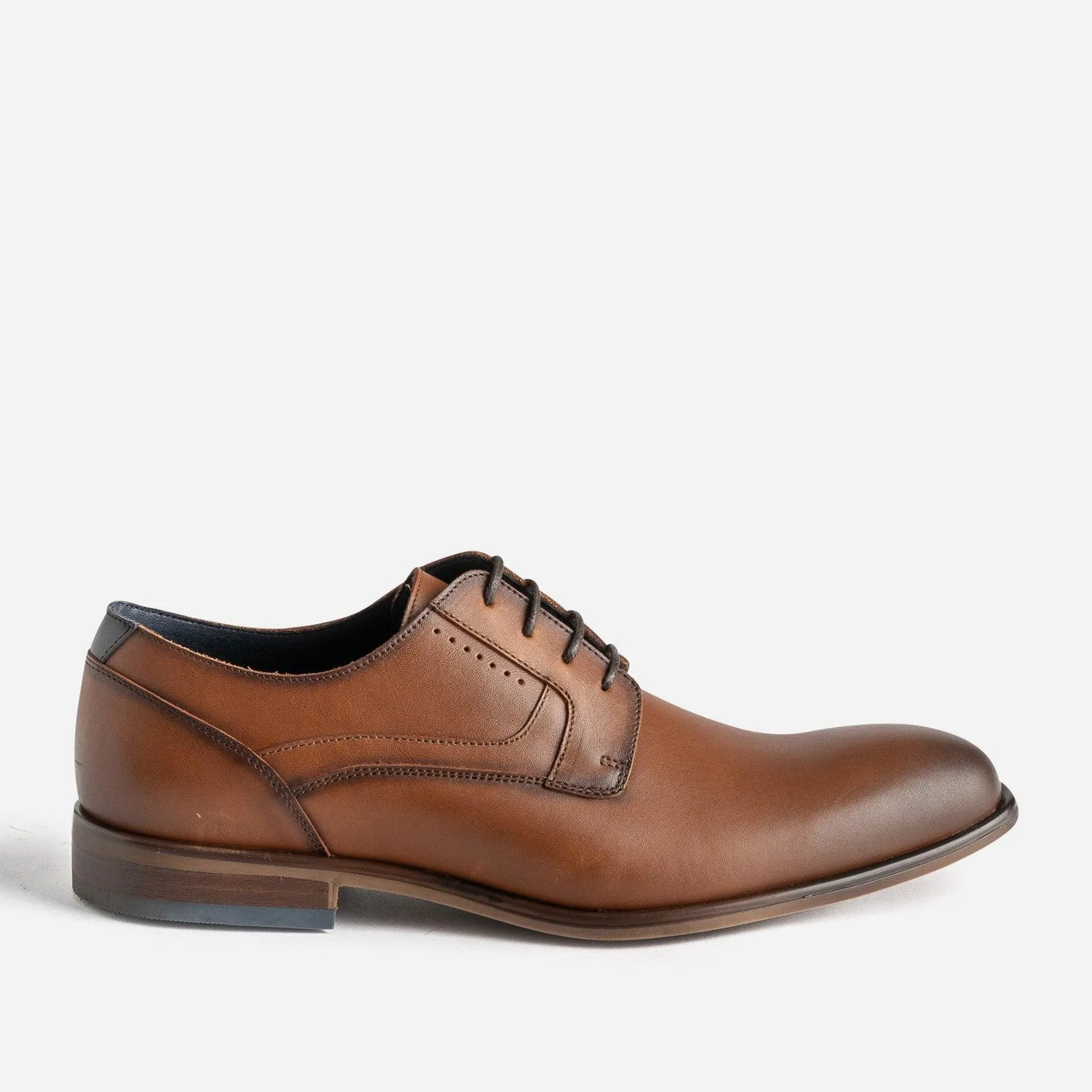 Derby éco-conçu cognac cuir