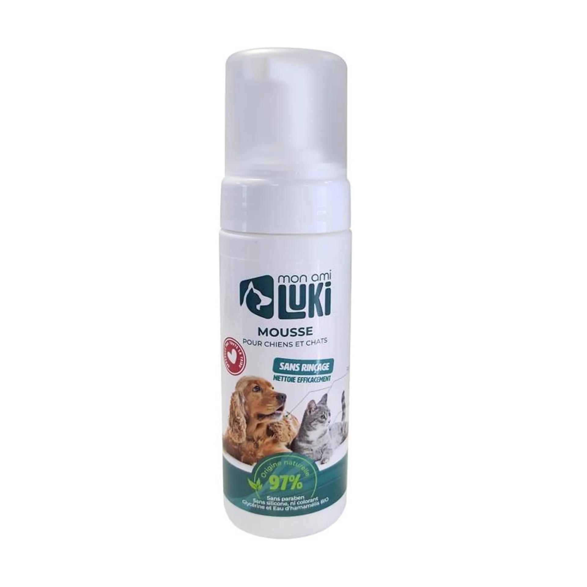 Mousse sans rincage pour chiens