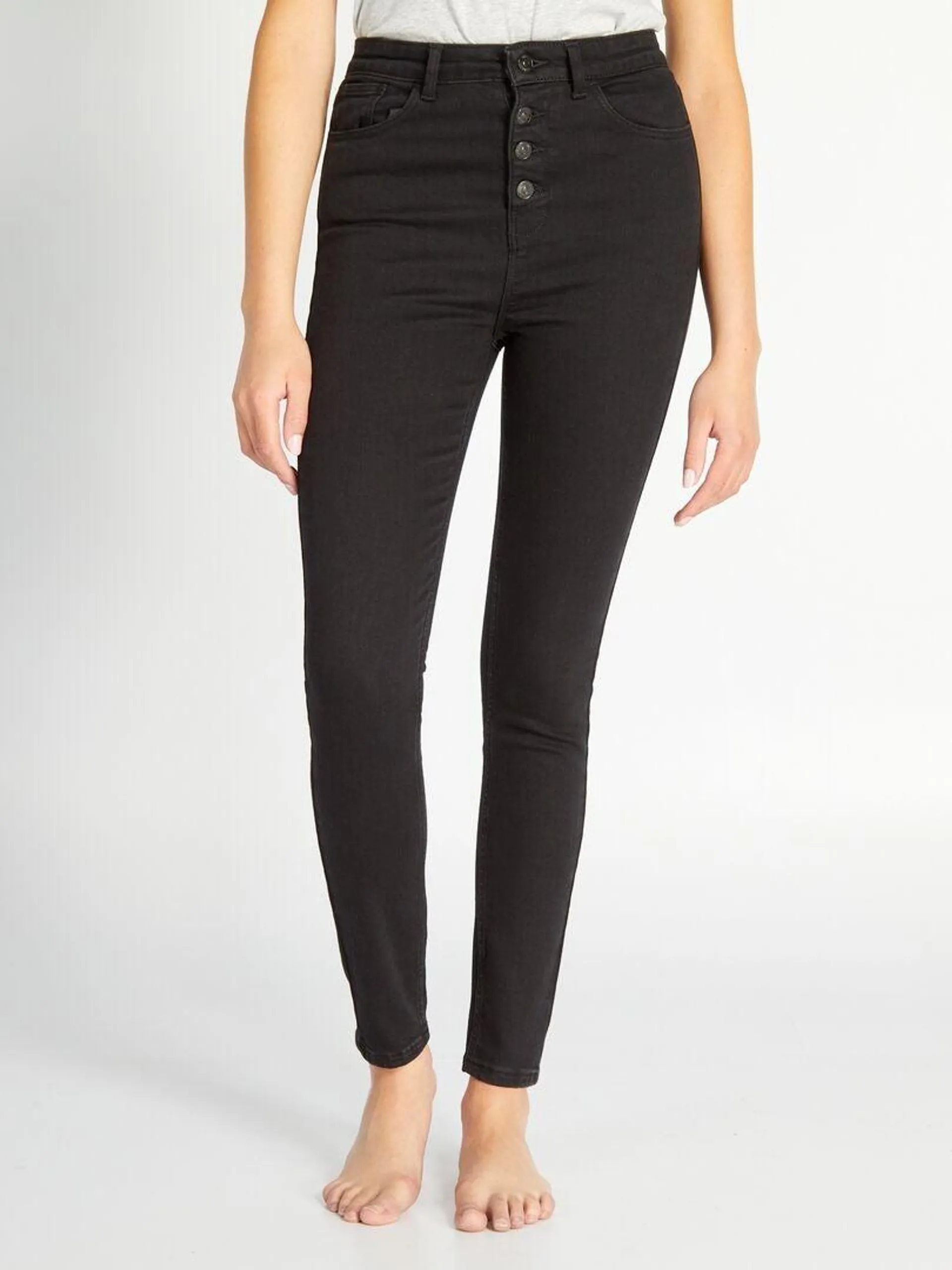 Jean skinny taille haute - Noir