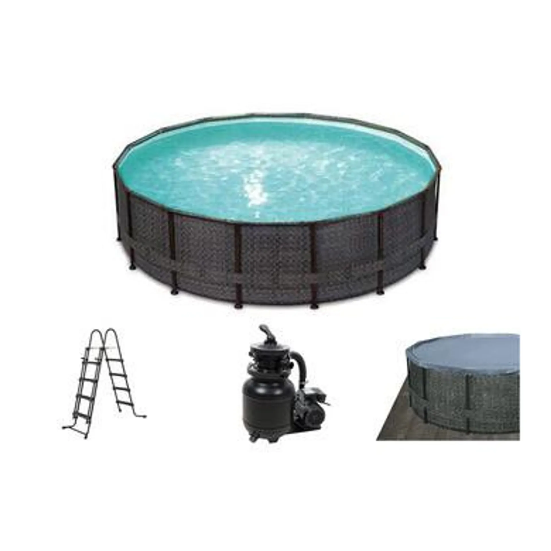 Piscine Tubulaire ronde 4,57 x 1,22 m avec filtration, bâche et tapis