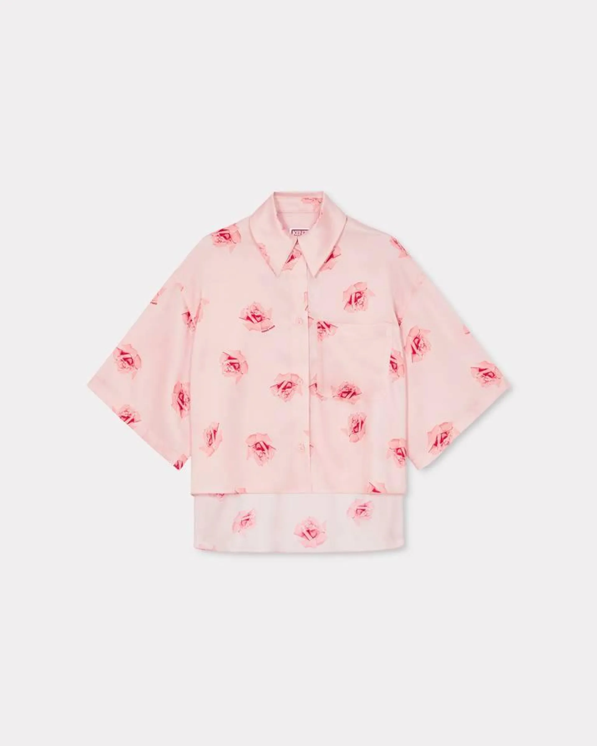 Chemise courte à épaules tombantes 'KENZO Rose'