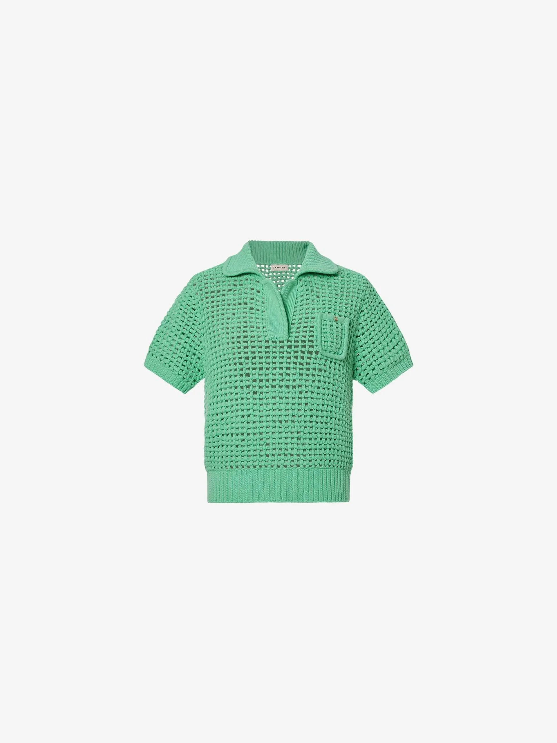 ESSA POLO IN GREEN WOOL