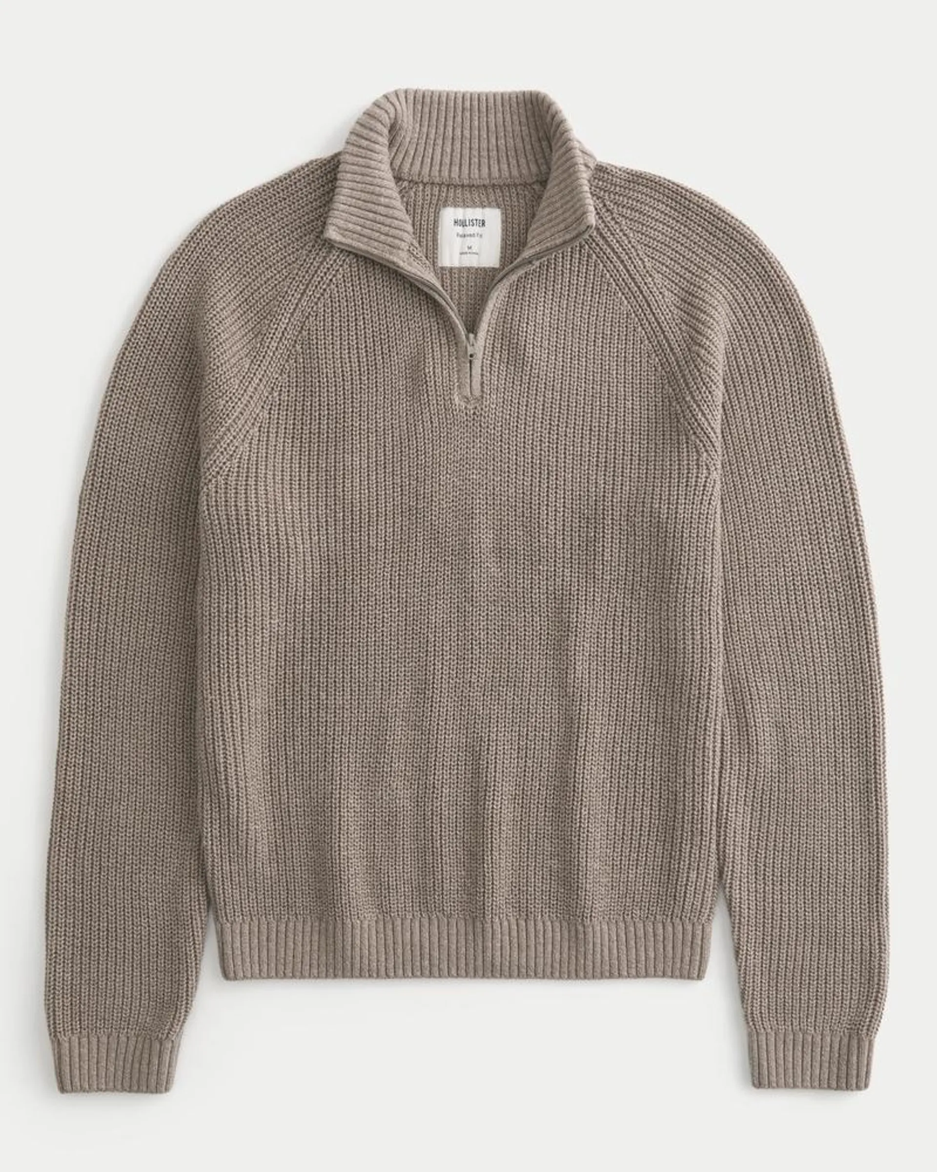 Relaxed Midweight Quarter-Zip Sweater