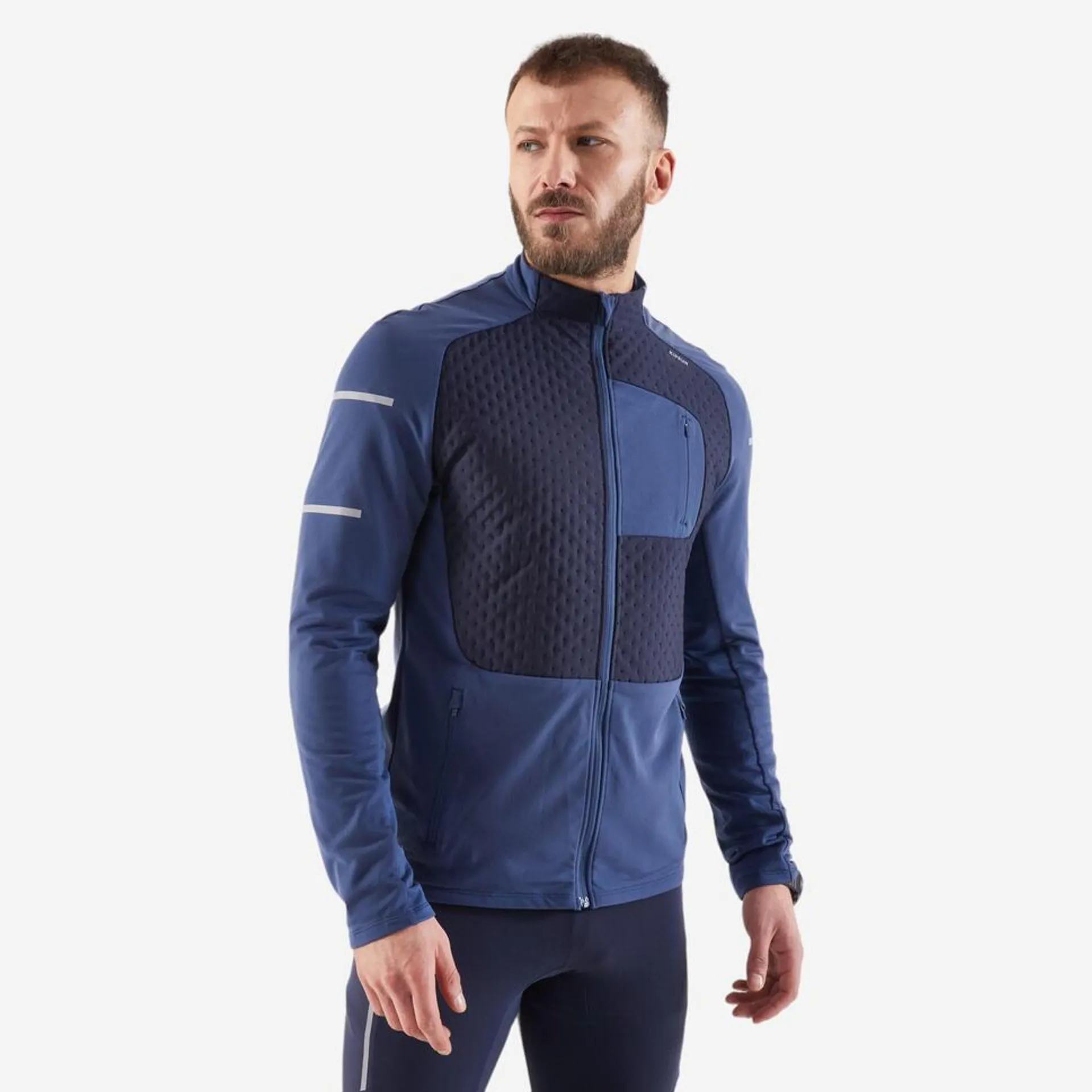 Veste chaude de running Homme - KIPRUN Run 900 Warm Bleu abysse