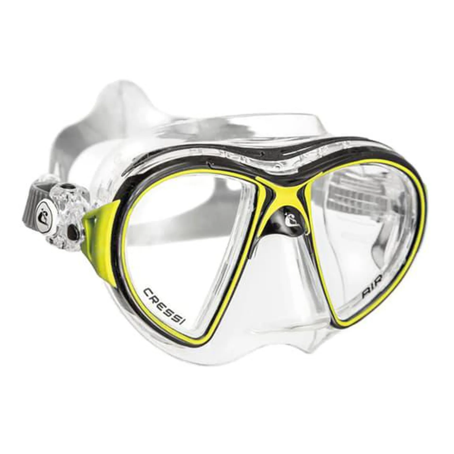 Masque de plongée Cressi Air noir jaune blanc avec verres transparents