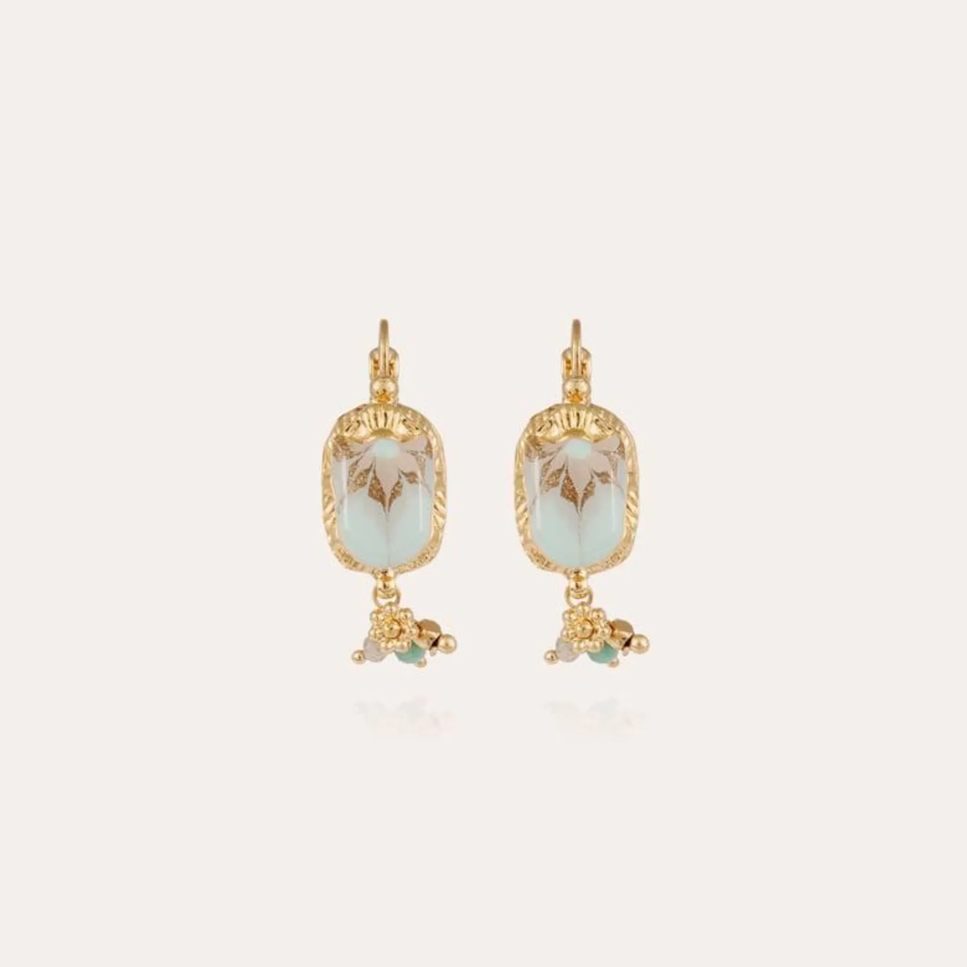 Scaramouche enamel earrings gold