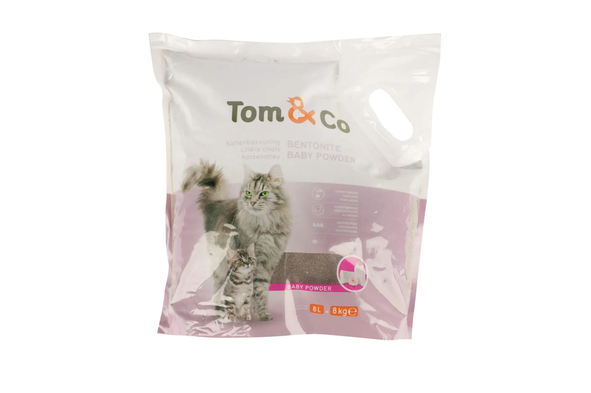 Litière pour chat tom&co baby powder 8kg