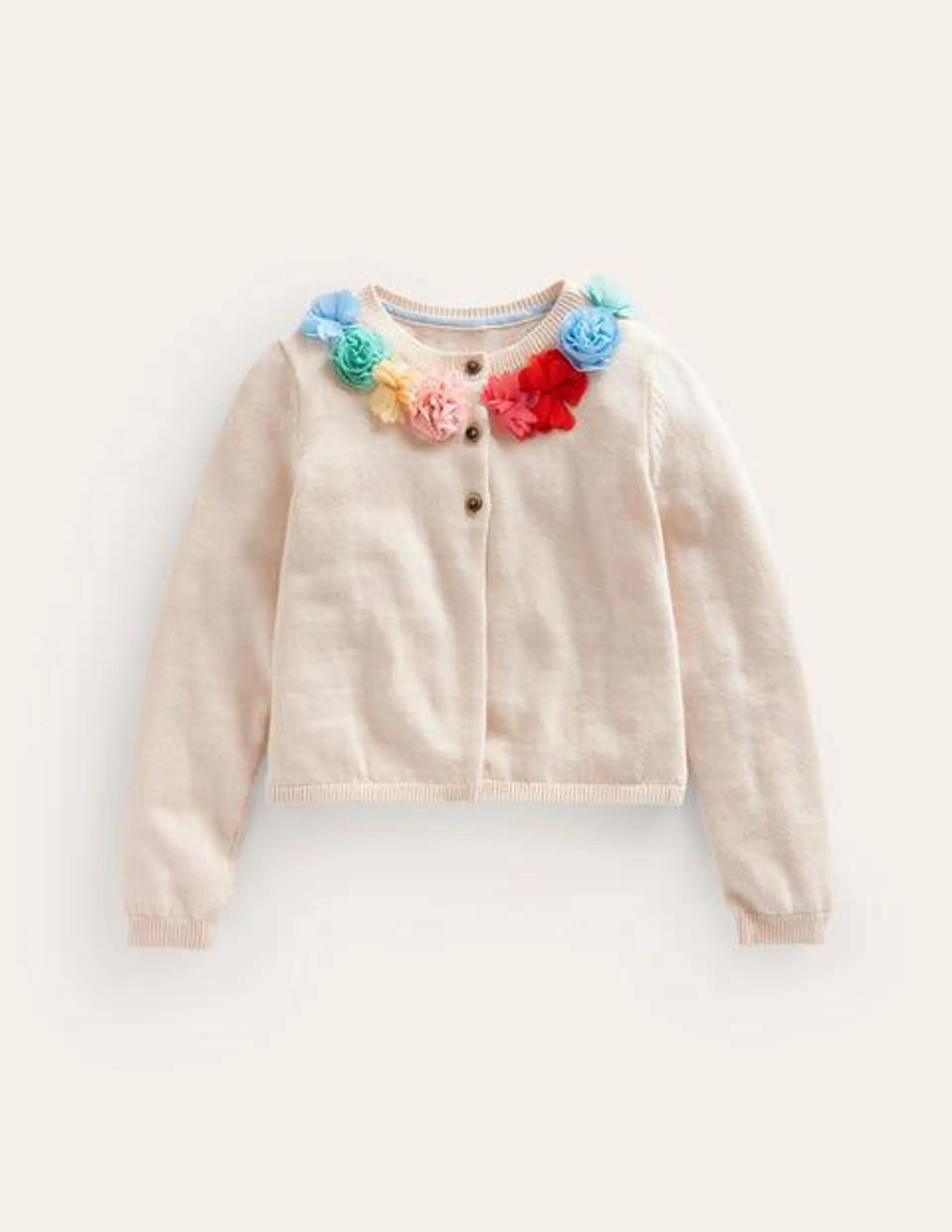 Cardigan habillé avec fleurs en tulle