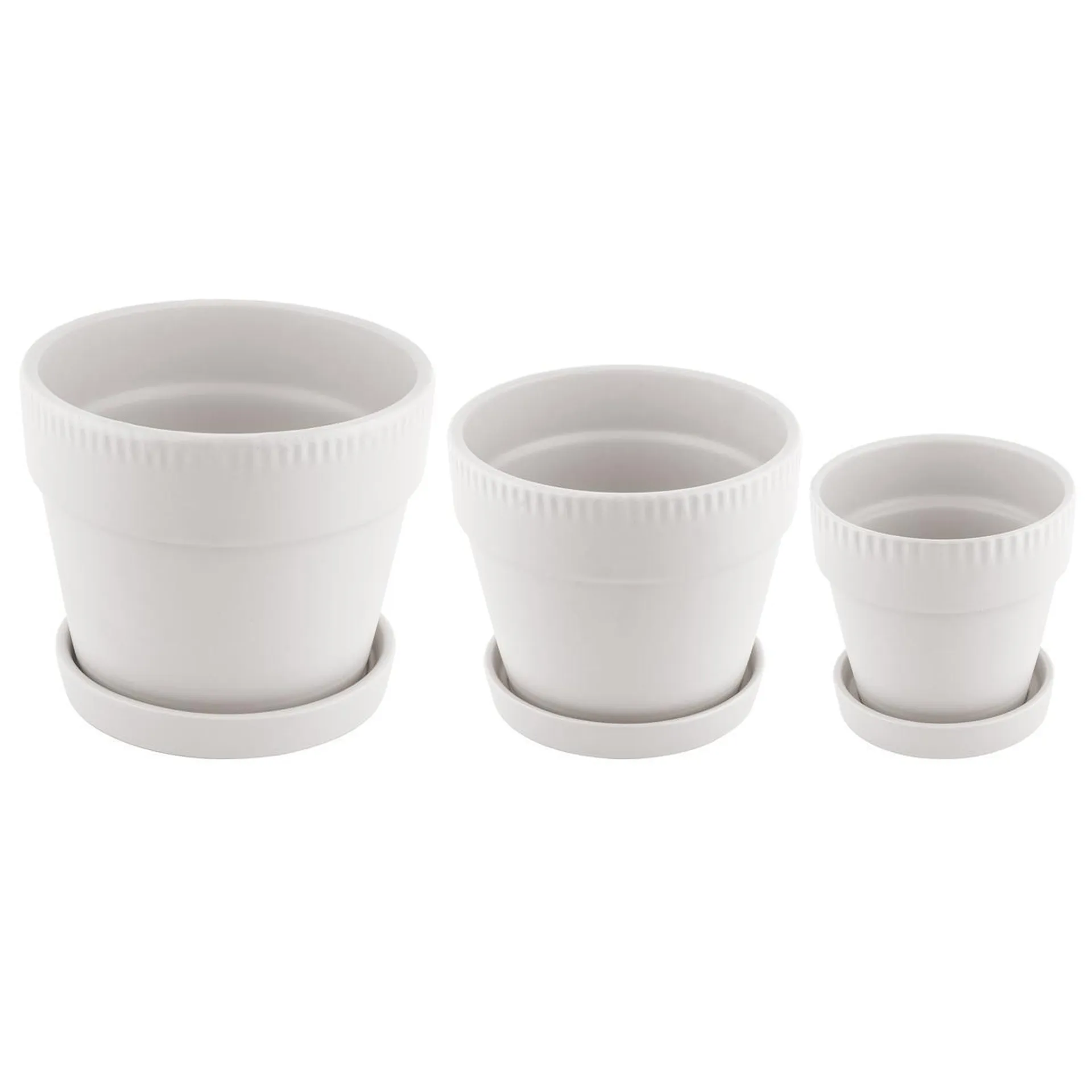 POTS CERAMIQUE BLANC SET DE 3