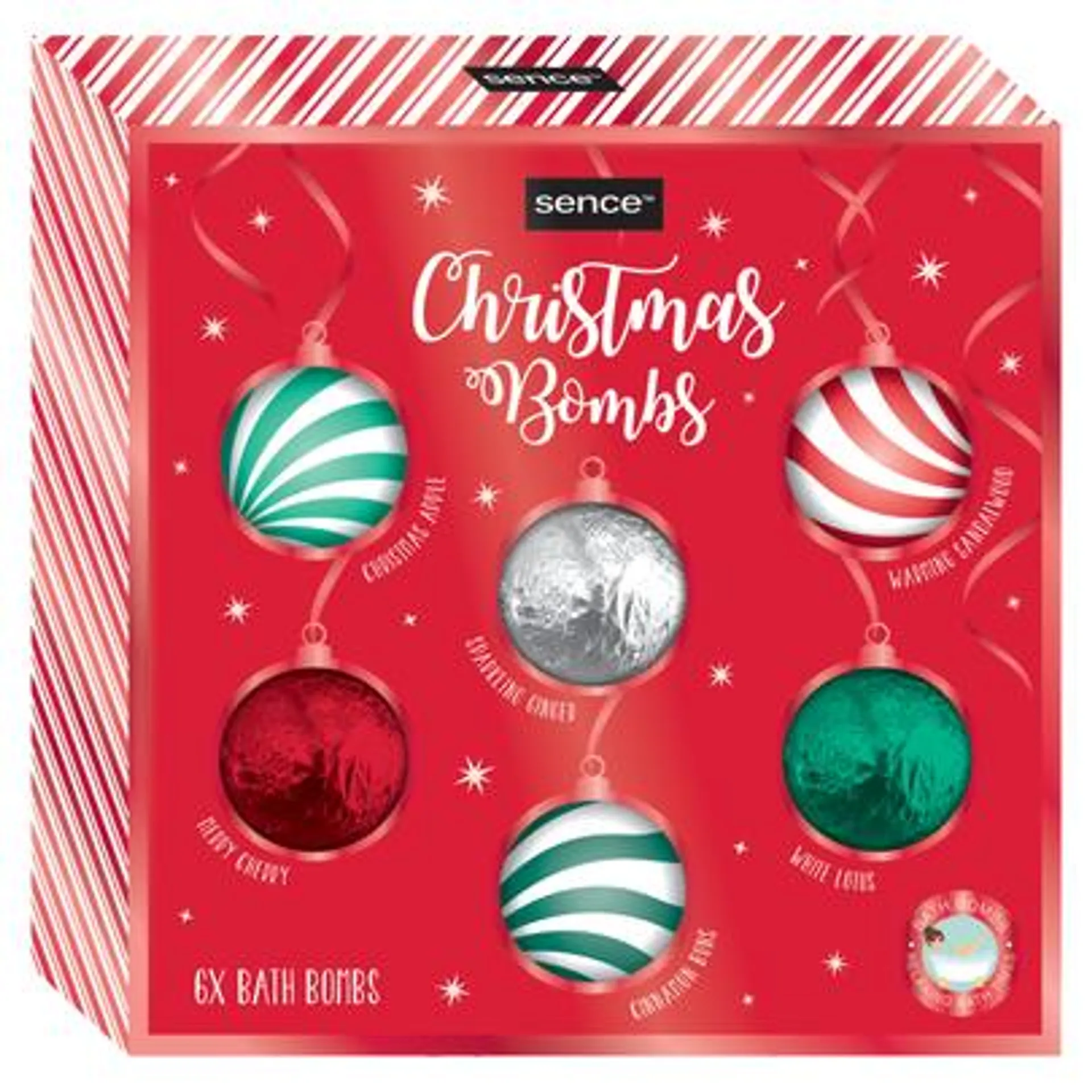 Coffret cadeau bombe de bain de Noël effervescente x6