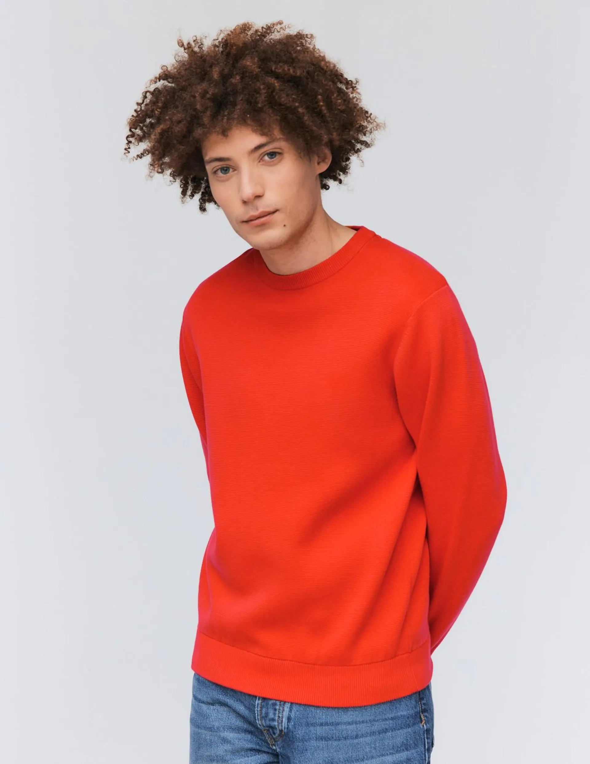 Pull col rond milano - Rouge