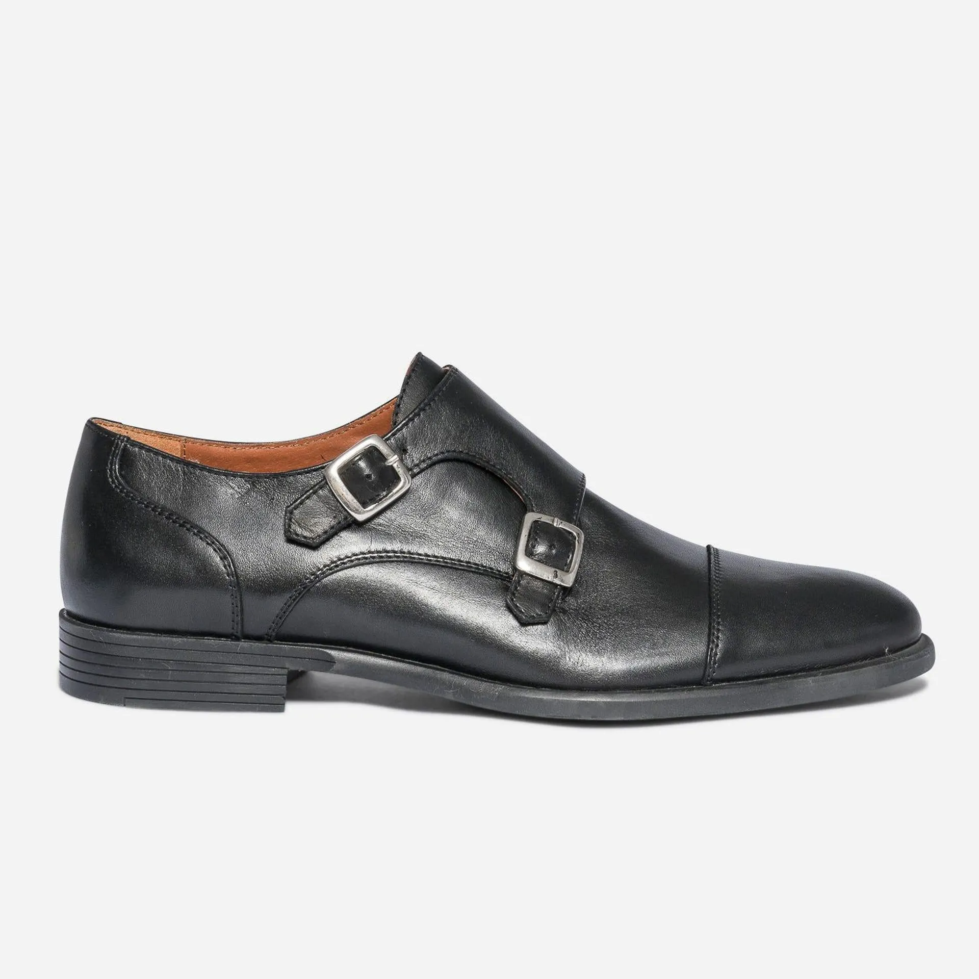 Monk noir en cuir