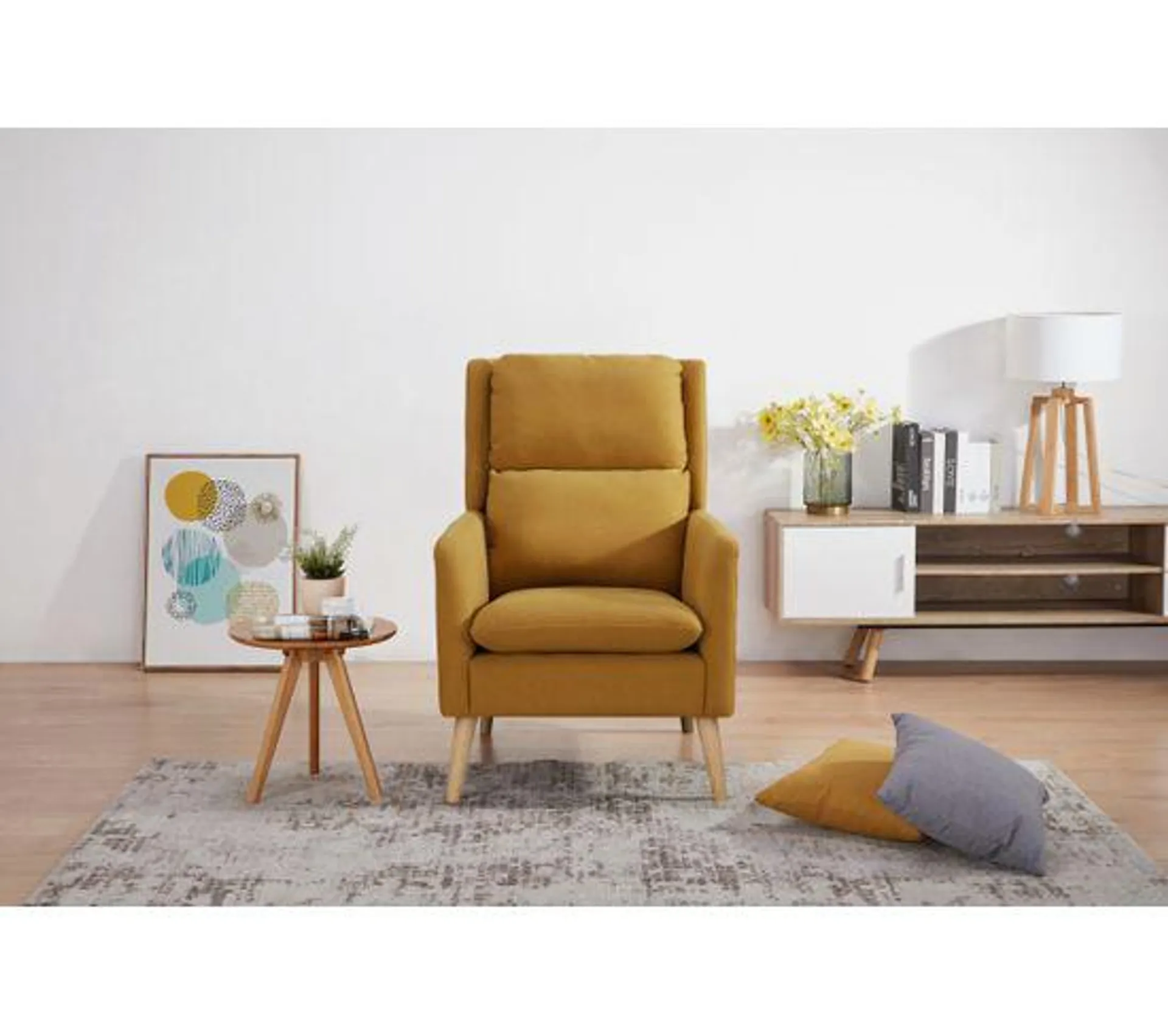 Fauteuil MURANO Tissu moutarde