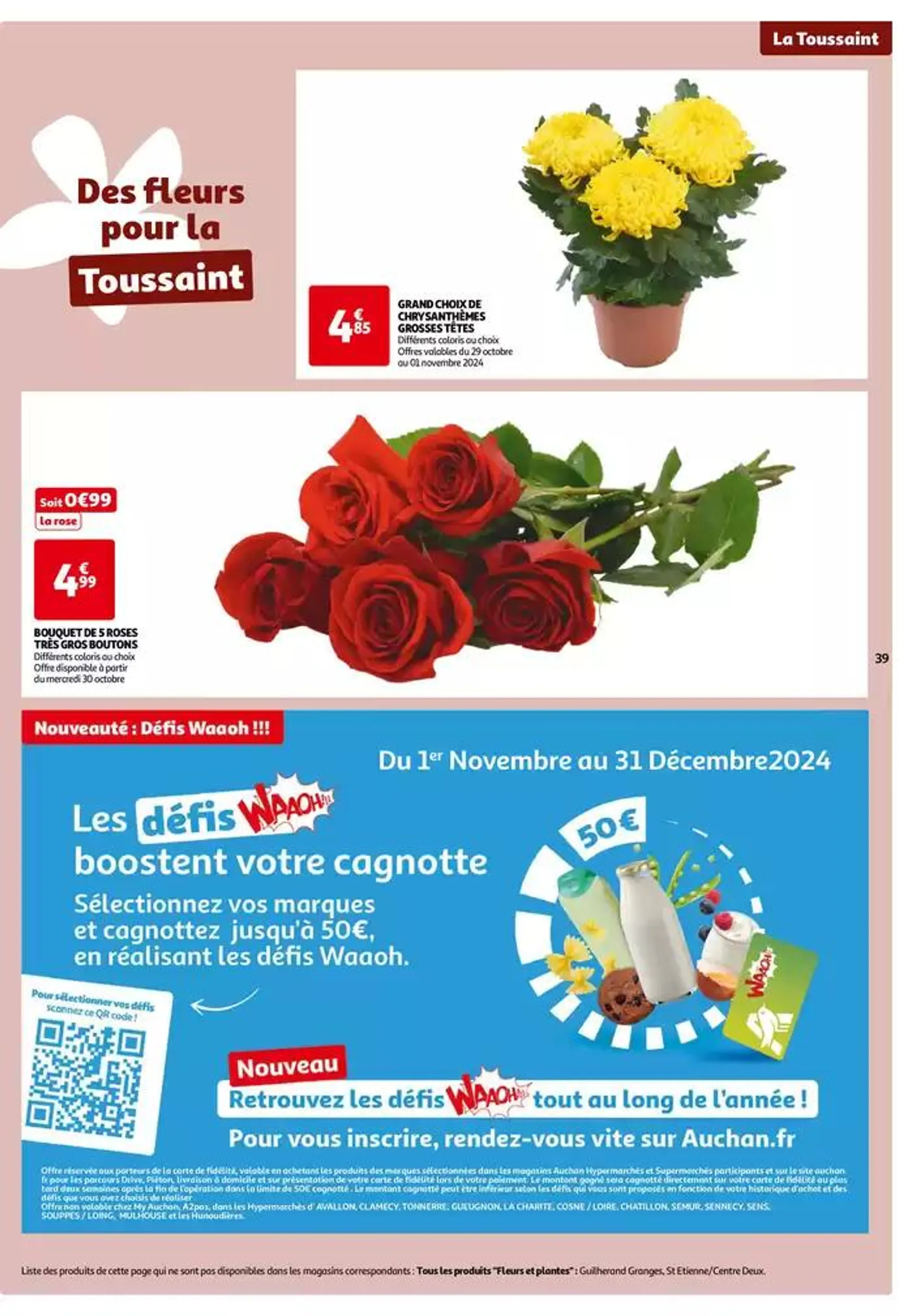 Top depart : 25 jours Auchan  du 29 octobre au 4 novembre 2024 - Catalogue page 39