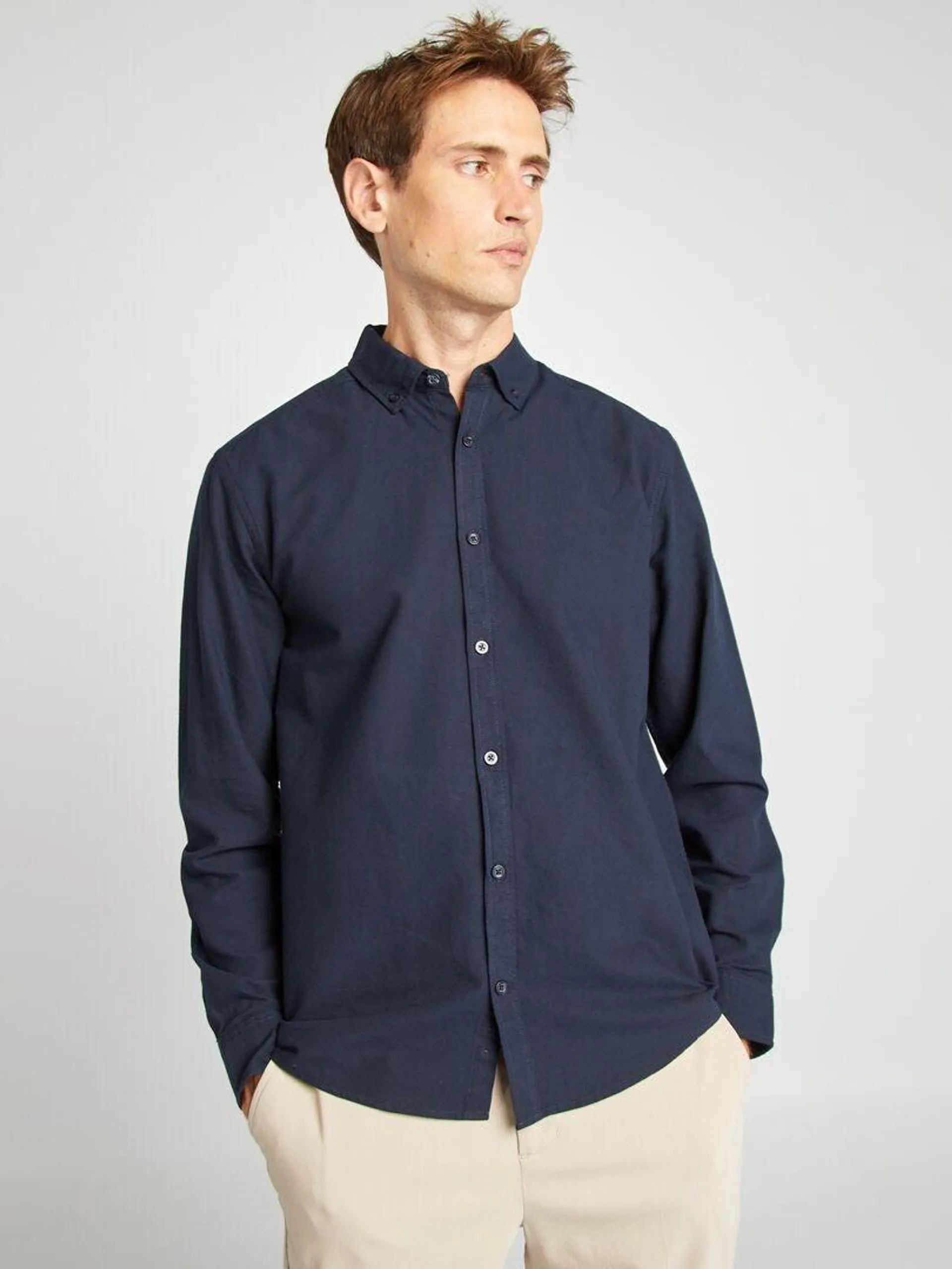 Chemise oxford regular fit - Bleu marine