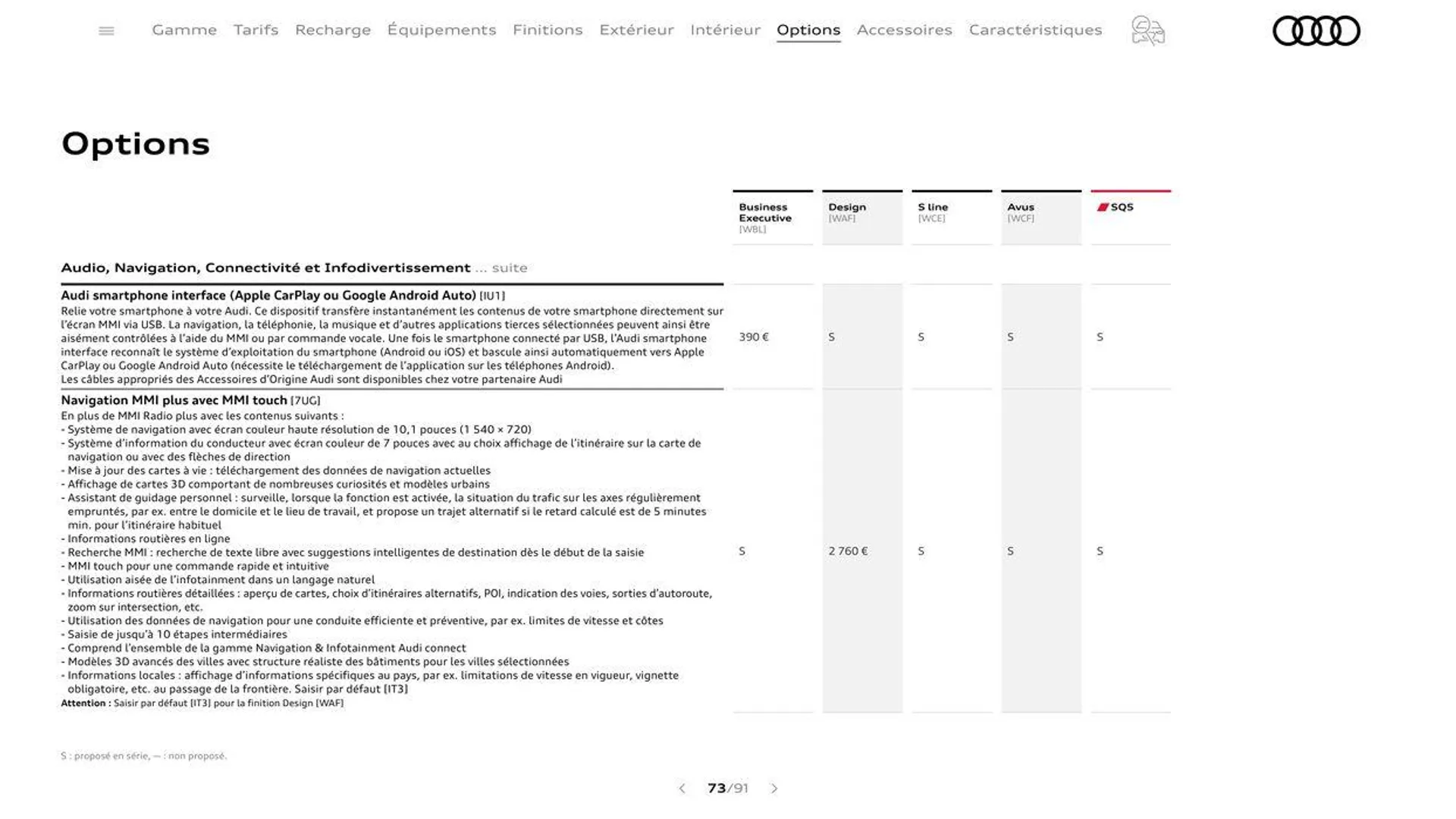 Audi Q5 & SQ5 du 20 août au 31 décembre 2024 - Catalogue page 73