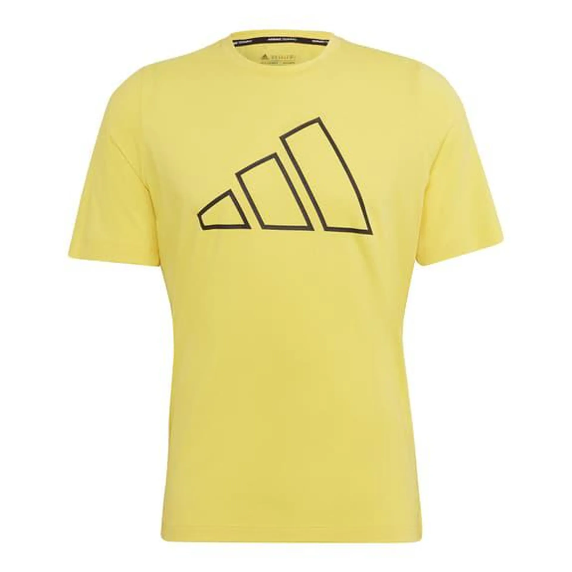T-shirt adidas Train Icons 3-Bar manche courte jaune noir