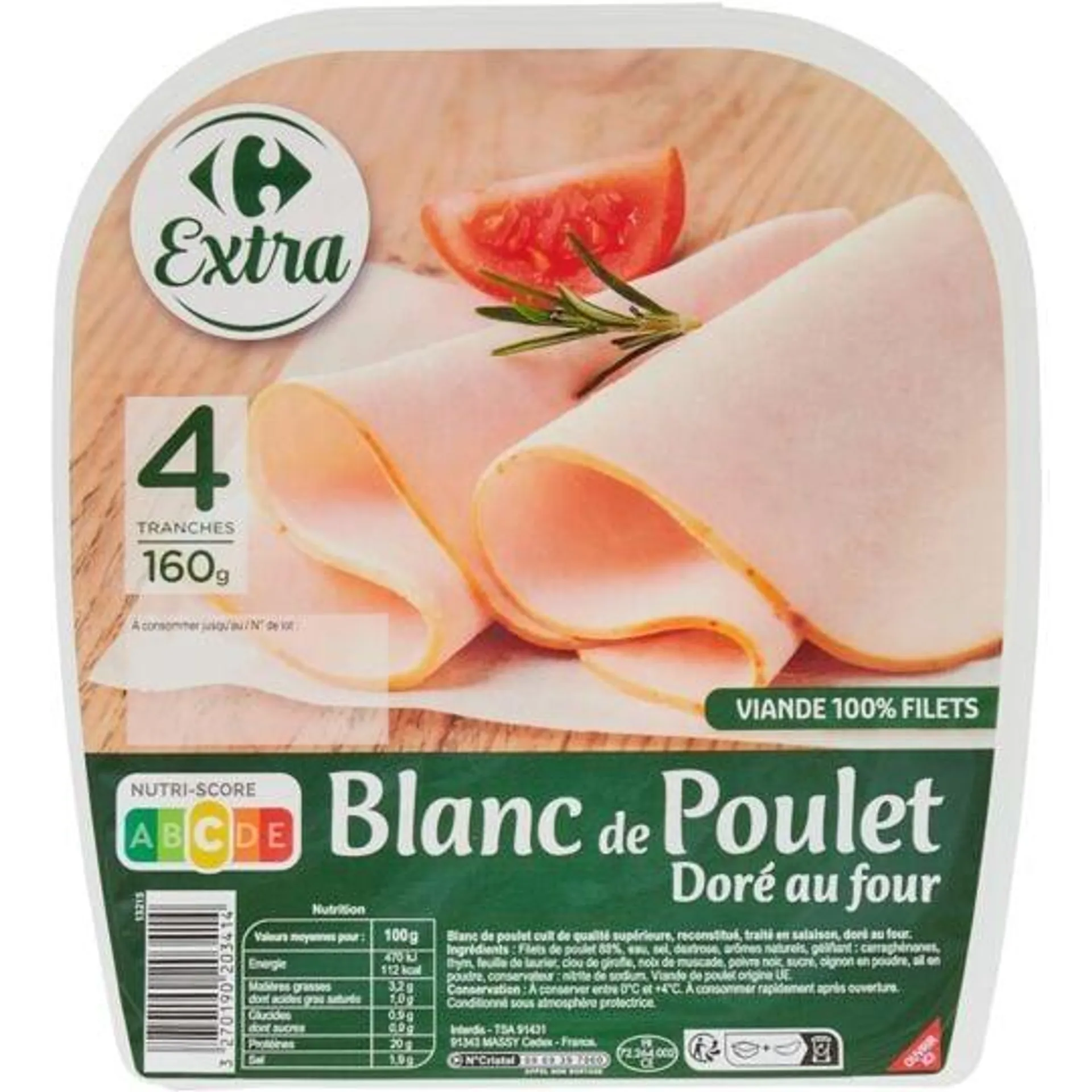 Blanc de poulet doré au four CARREFOUR EXTRA