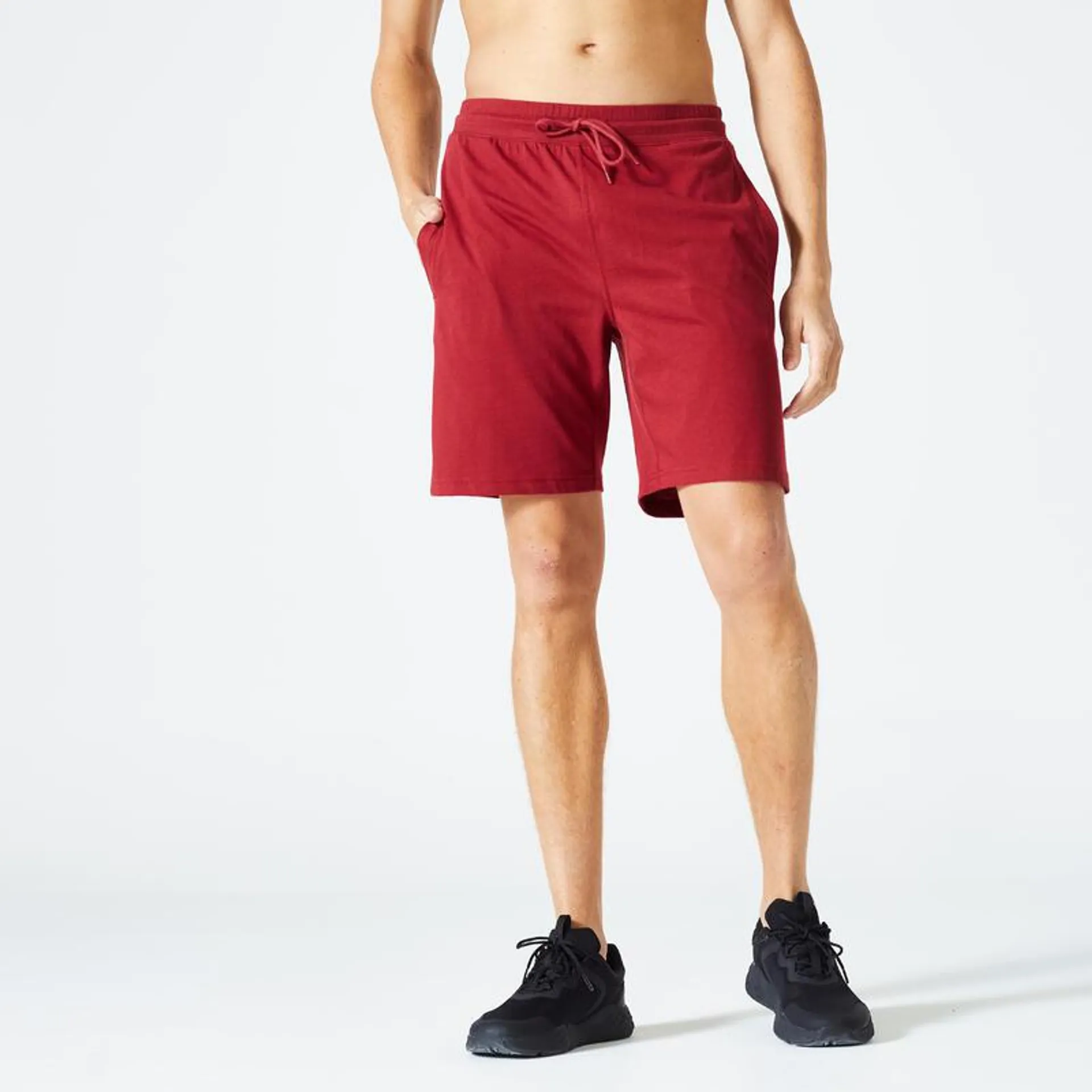 Short Fitness Homme - 500 Essentials rouge bordeaux