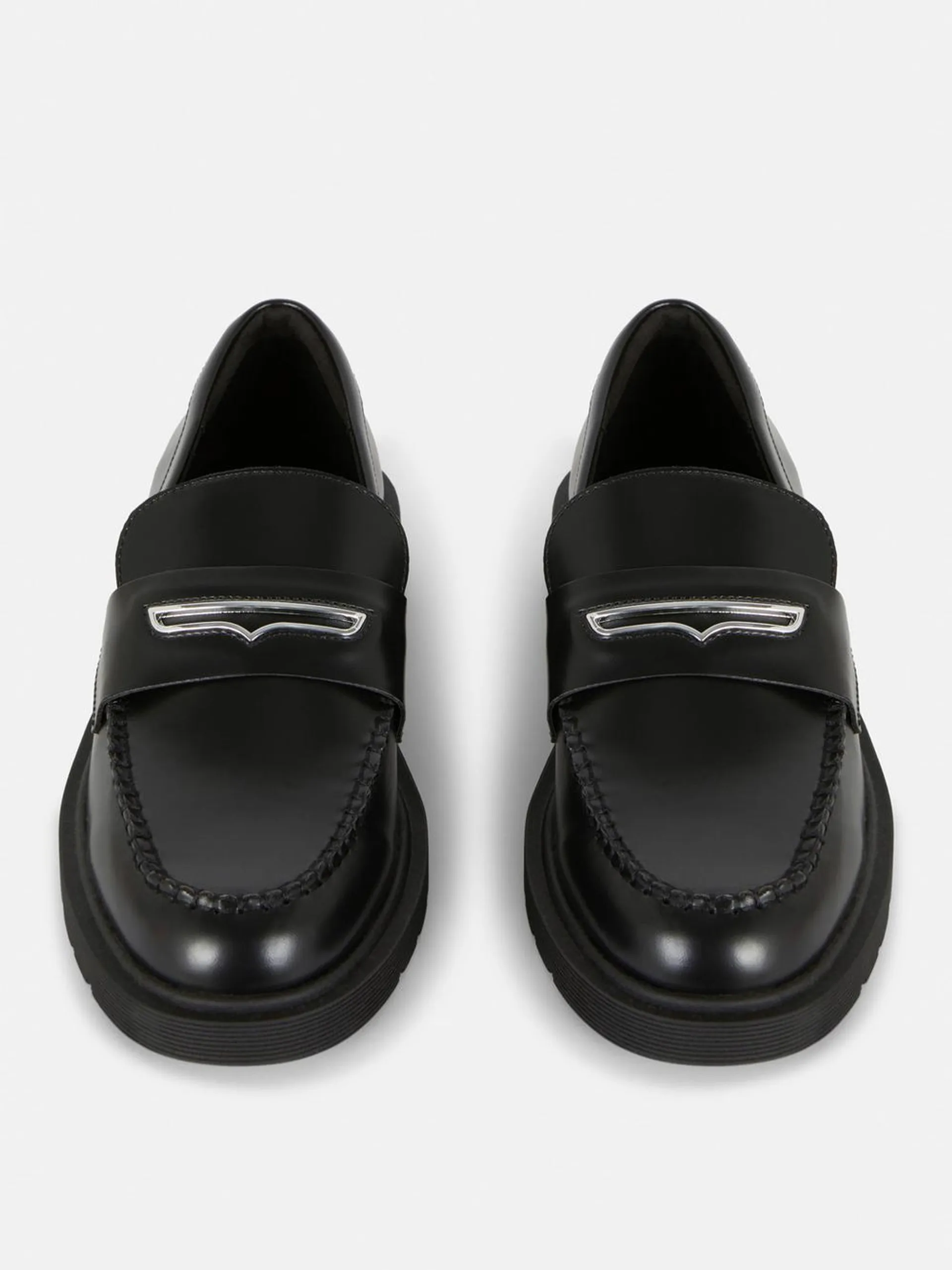 Wide Fit Metallic Trim Loafers